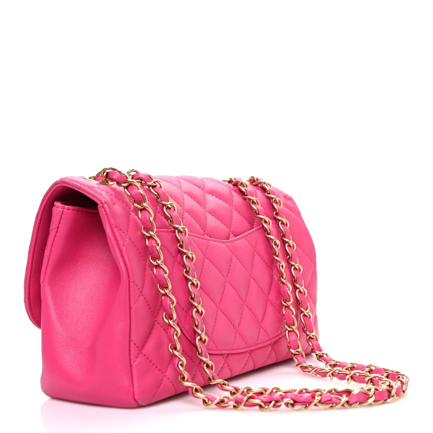 Lambskin Quilted Medium Mademoiselle Chic Flap Fuchsia