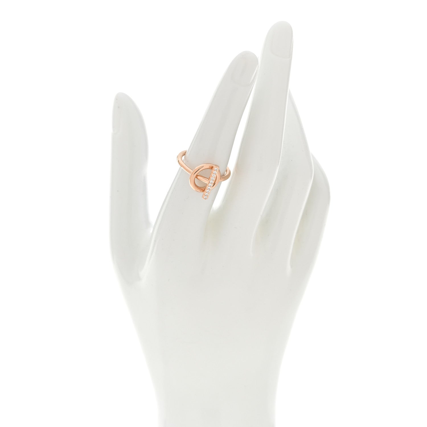 18K Rose Gold Diamond PM Echappee Ring 52 6