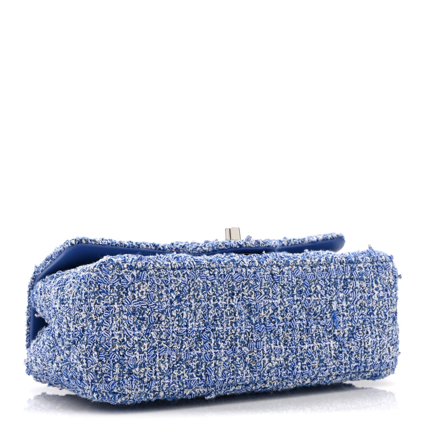 Tweed Quilted Mini Rectangular Flap Blue White