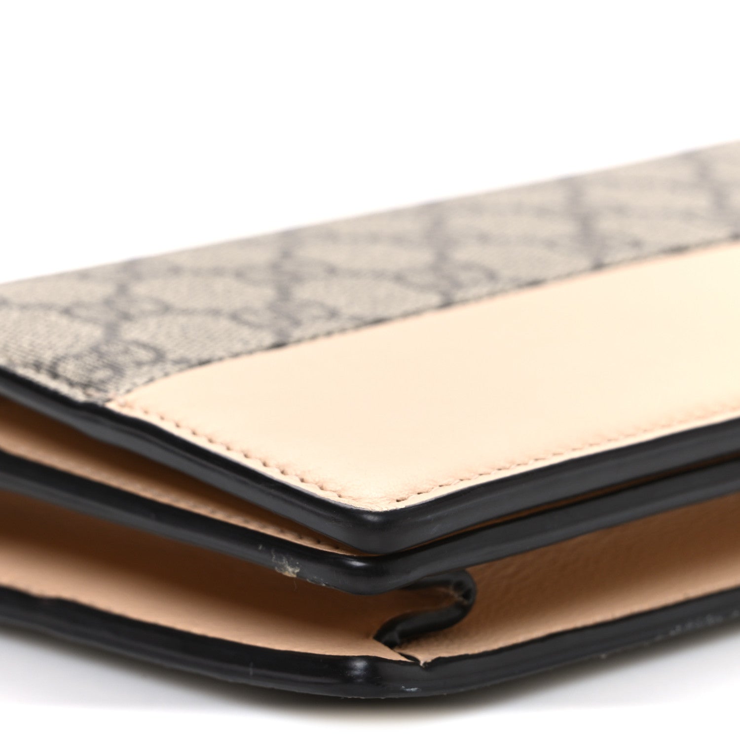 GG Supreme Monogram Bi-Color Mini GG Marmont Chain Wallet Souffle Rose Beige Ebony