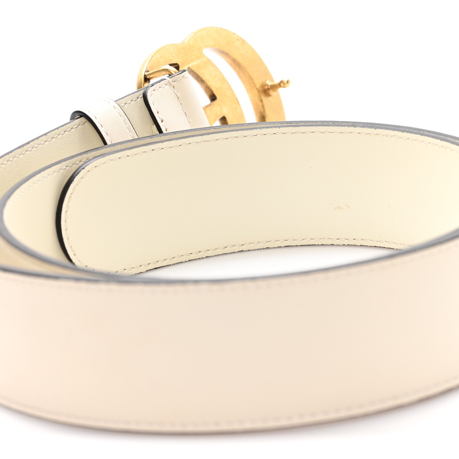 Calfskin Double G 40mm Belt 85 34 Mystic White