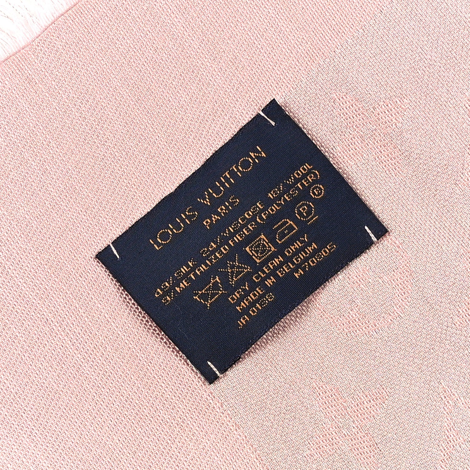 Silk Lurex Wool Monogram Shine Shawl Rose Velours