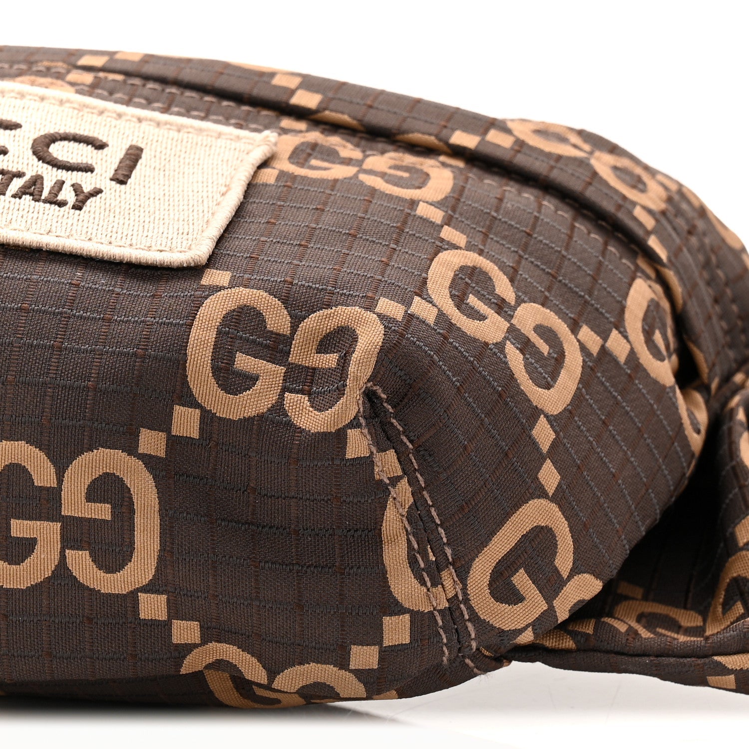 Recycled Polyester Monogram Jumbo GG Belt Bag Ebony Beige