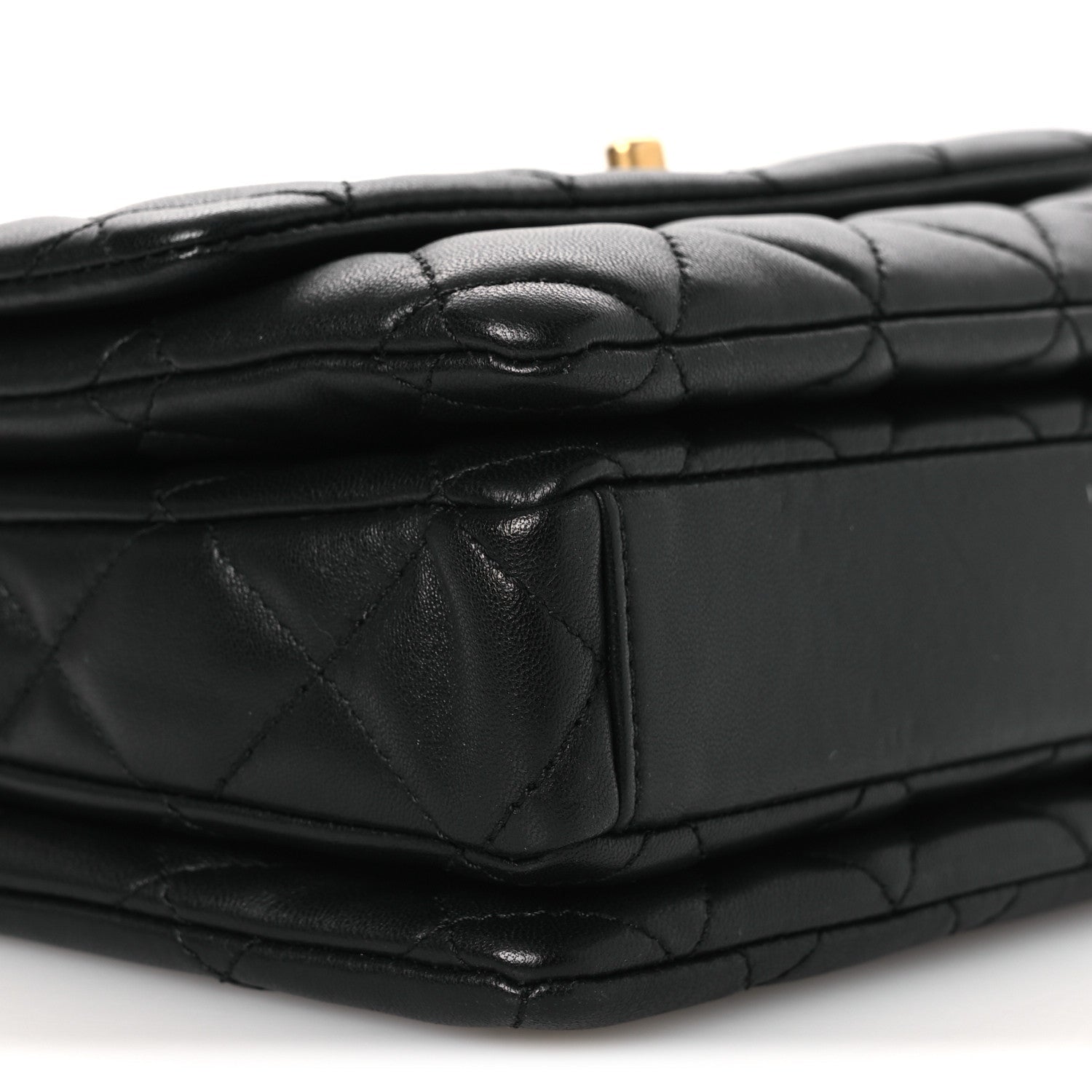 Lambskin Quilted Mini Medallion Multi Chain Flap Black