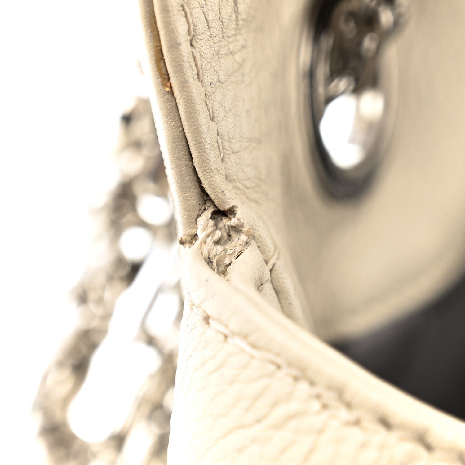 Calfskin Mademoiselle Lock Bijoux Chain Flap White