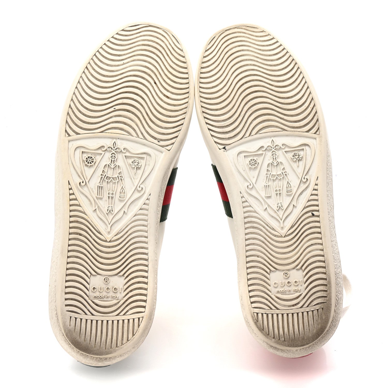 Calfskin Ayers Bee Embroidered Womens Ace Sneakers 37.5 White Green