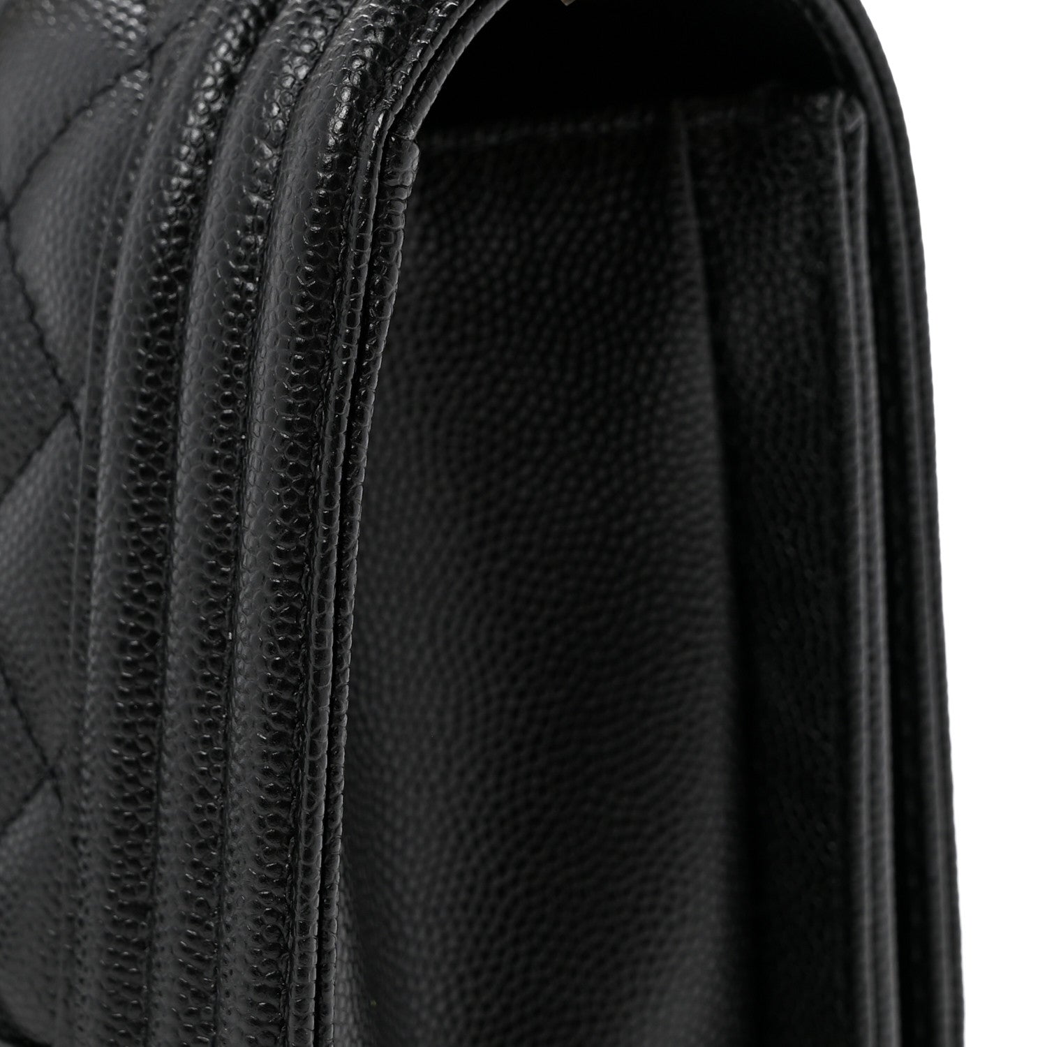 Caviar Quilted Small Boy Flap Black