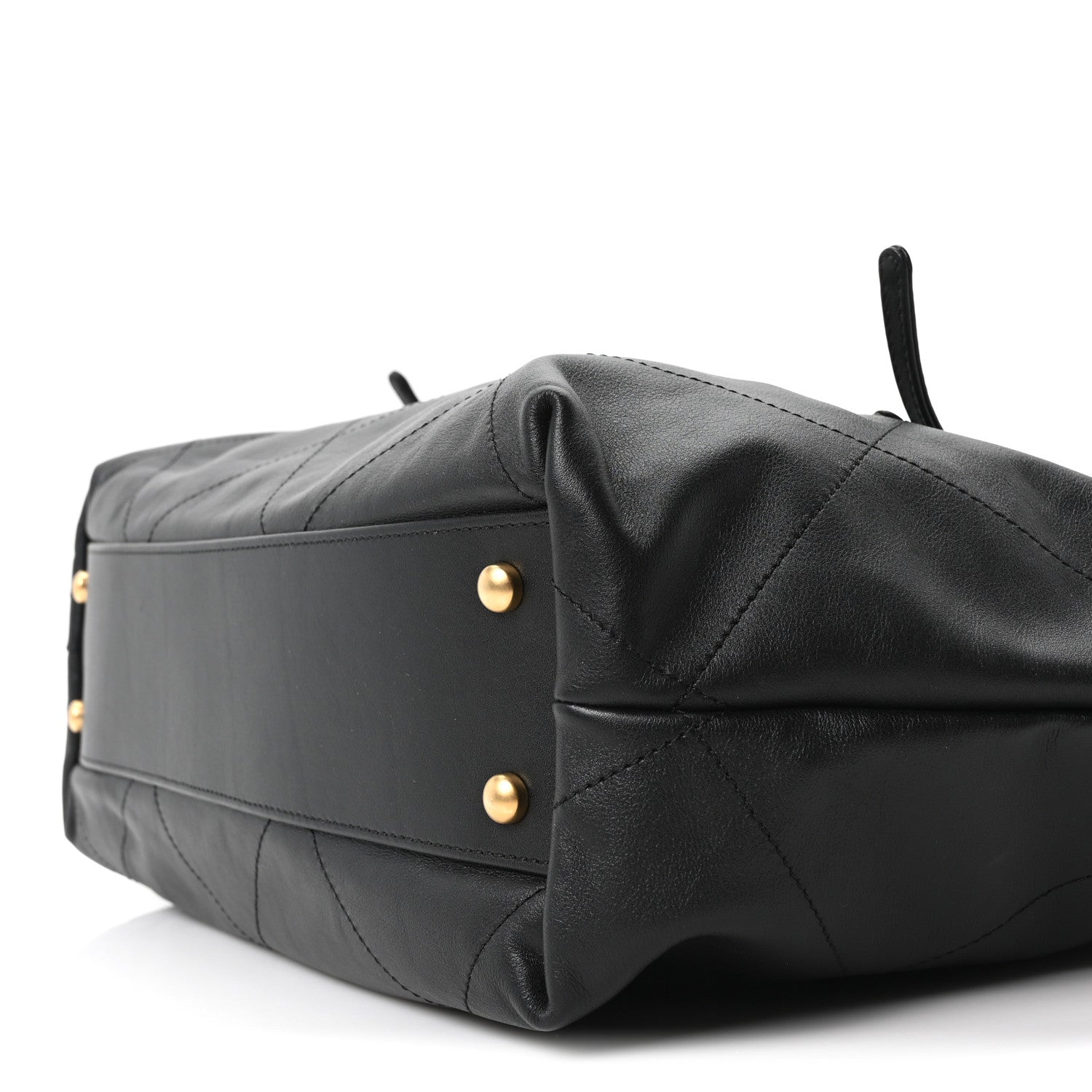 Calfskin Quilted Small Shopping Bag Black