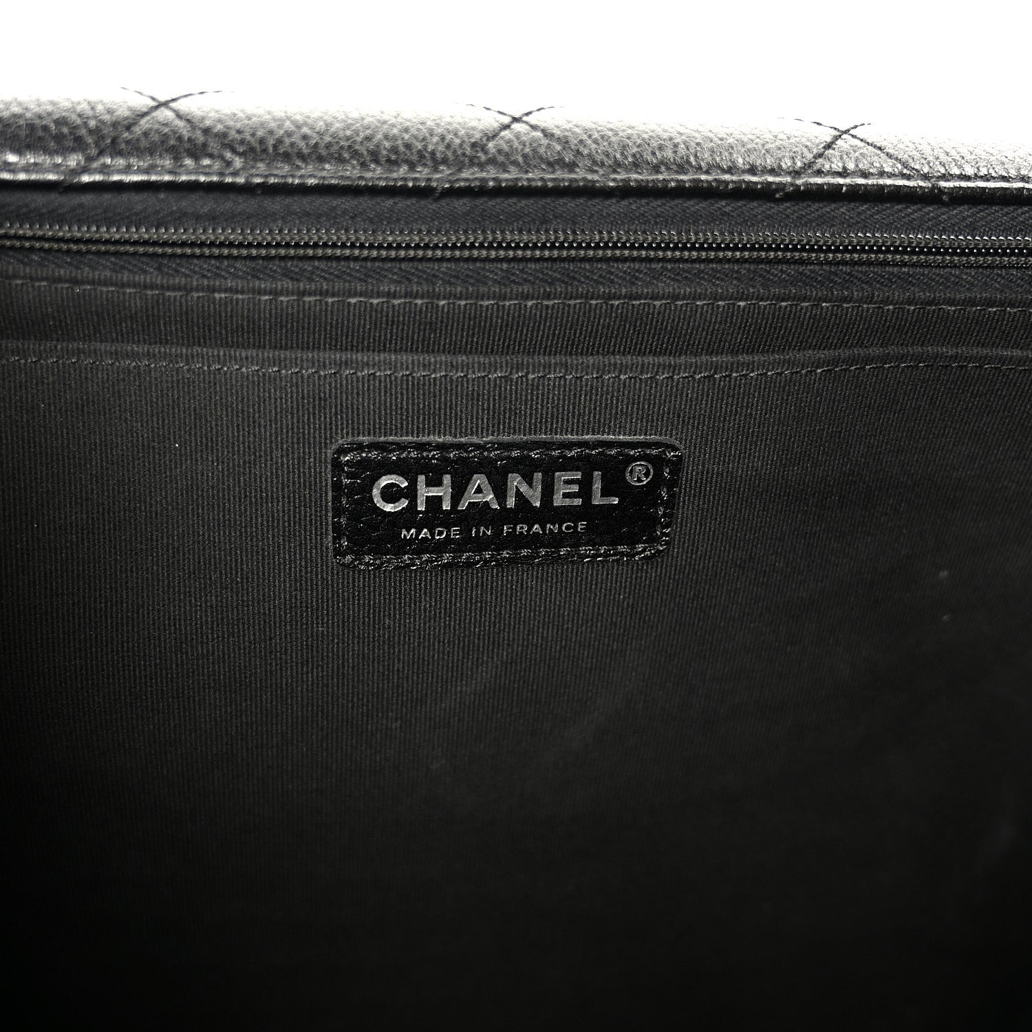 Calfskin Quilted XXL Travel Flap Bag Black