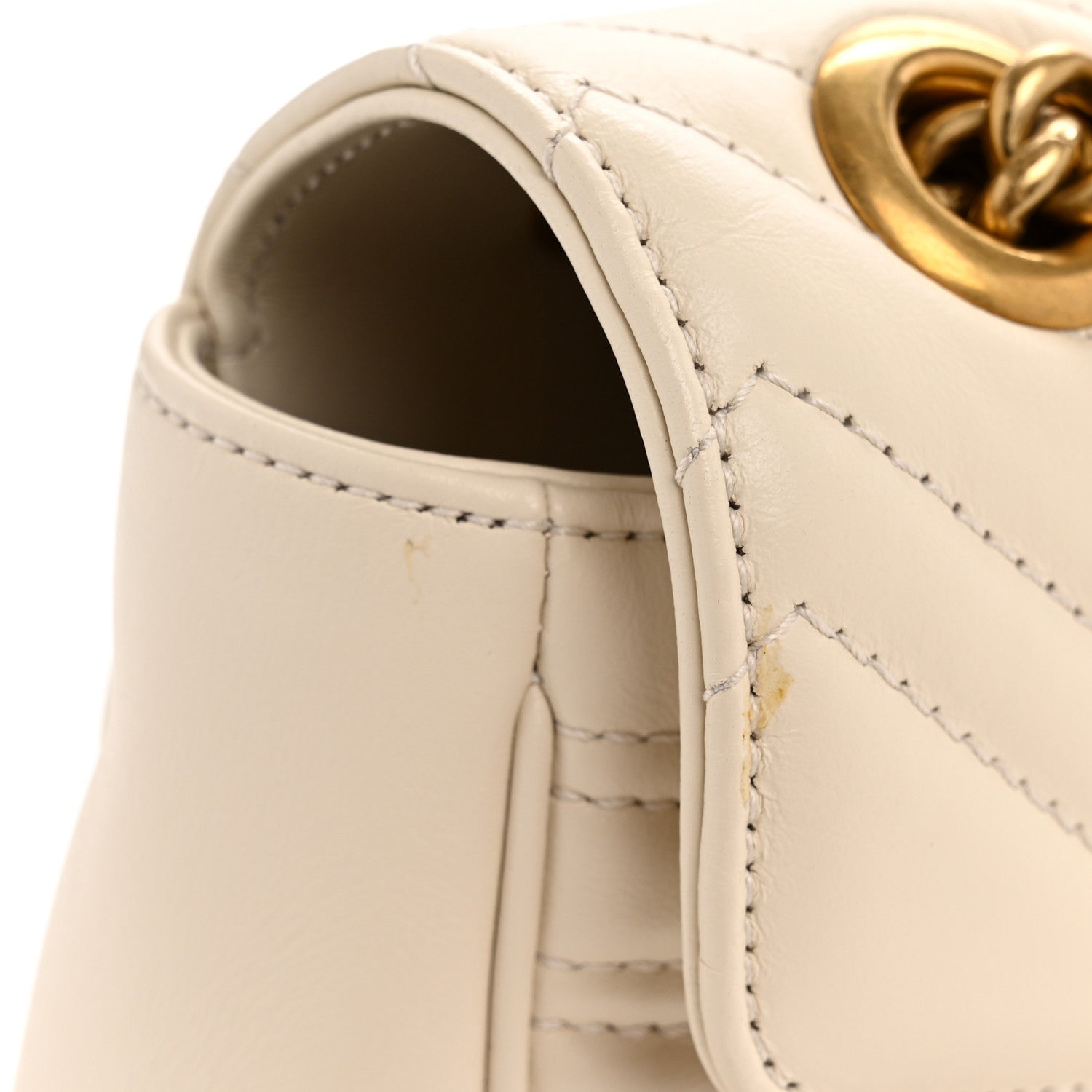 Calfskin Matelasse Small GG Marmont Shoulder Bag White