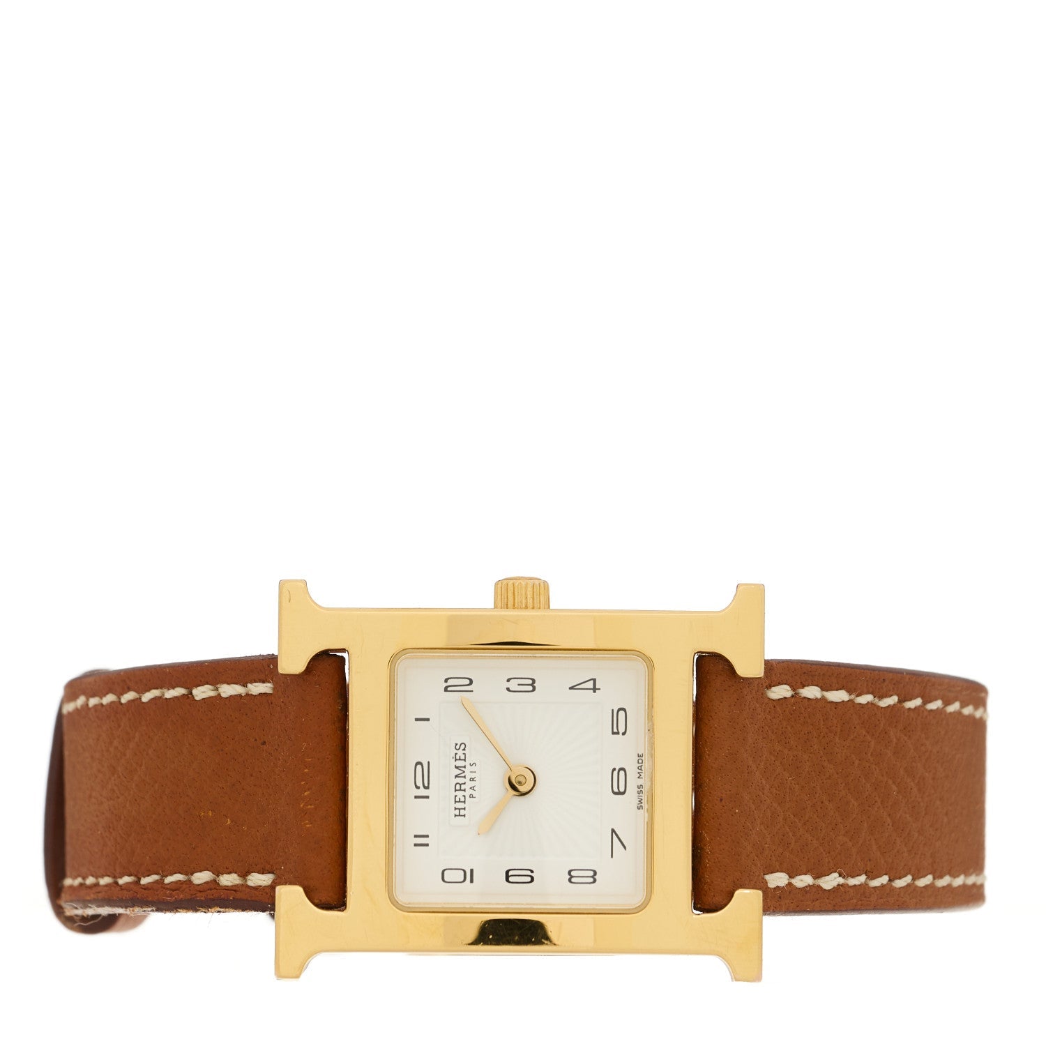 Stainless Steel Epsom 21mm Heure H Hour Quartz Watch Gold