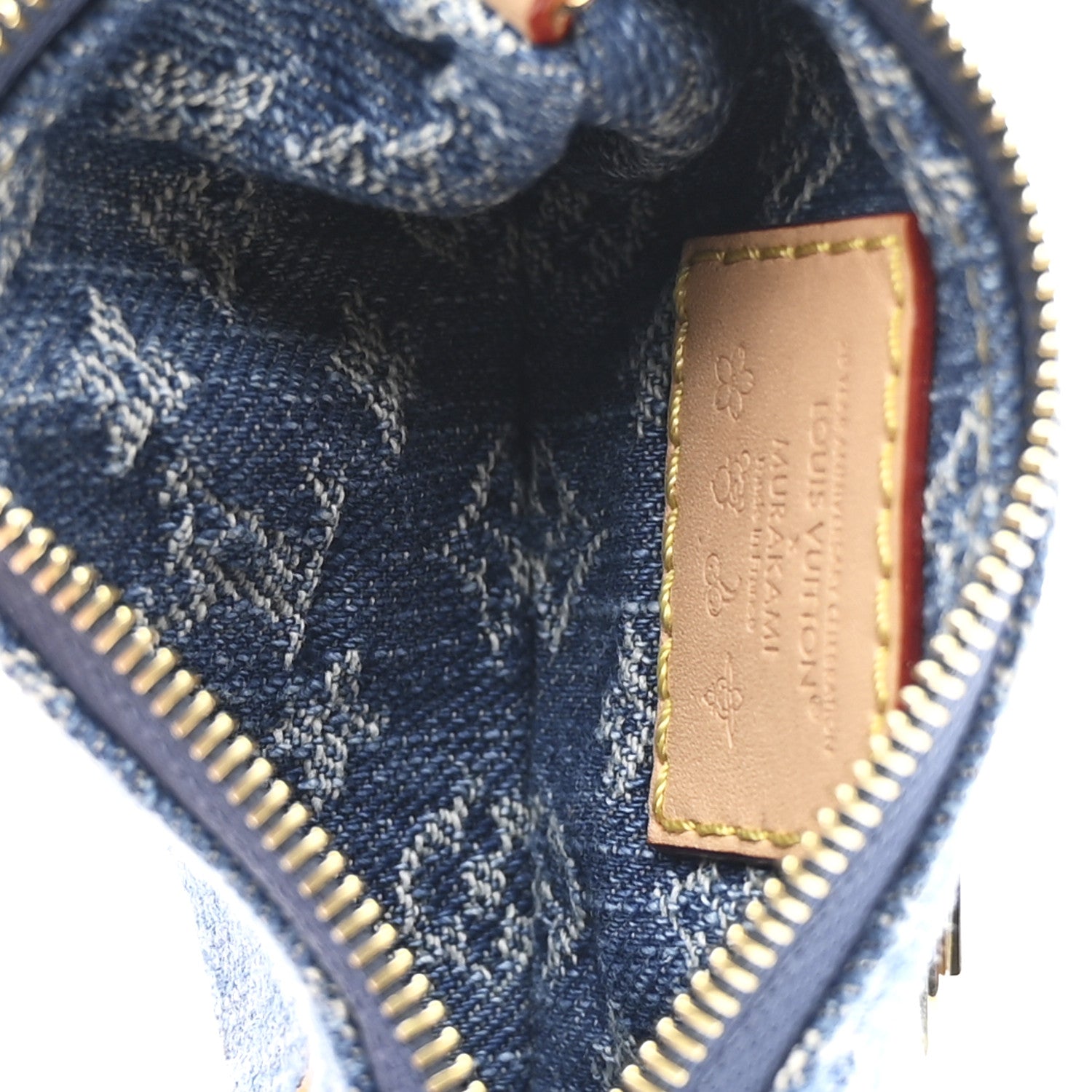LV X TM Monogram Denim Cerises Key Pouch Blue