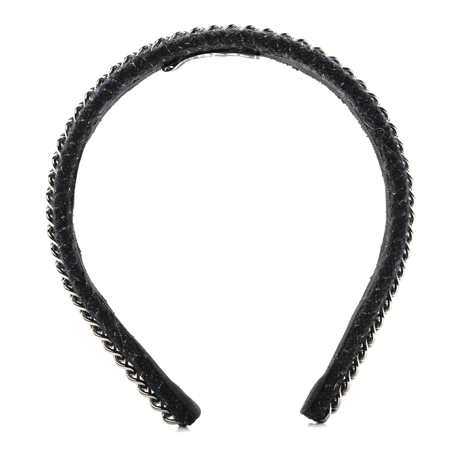 Tweed Chain Headband Black