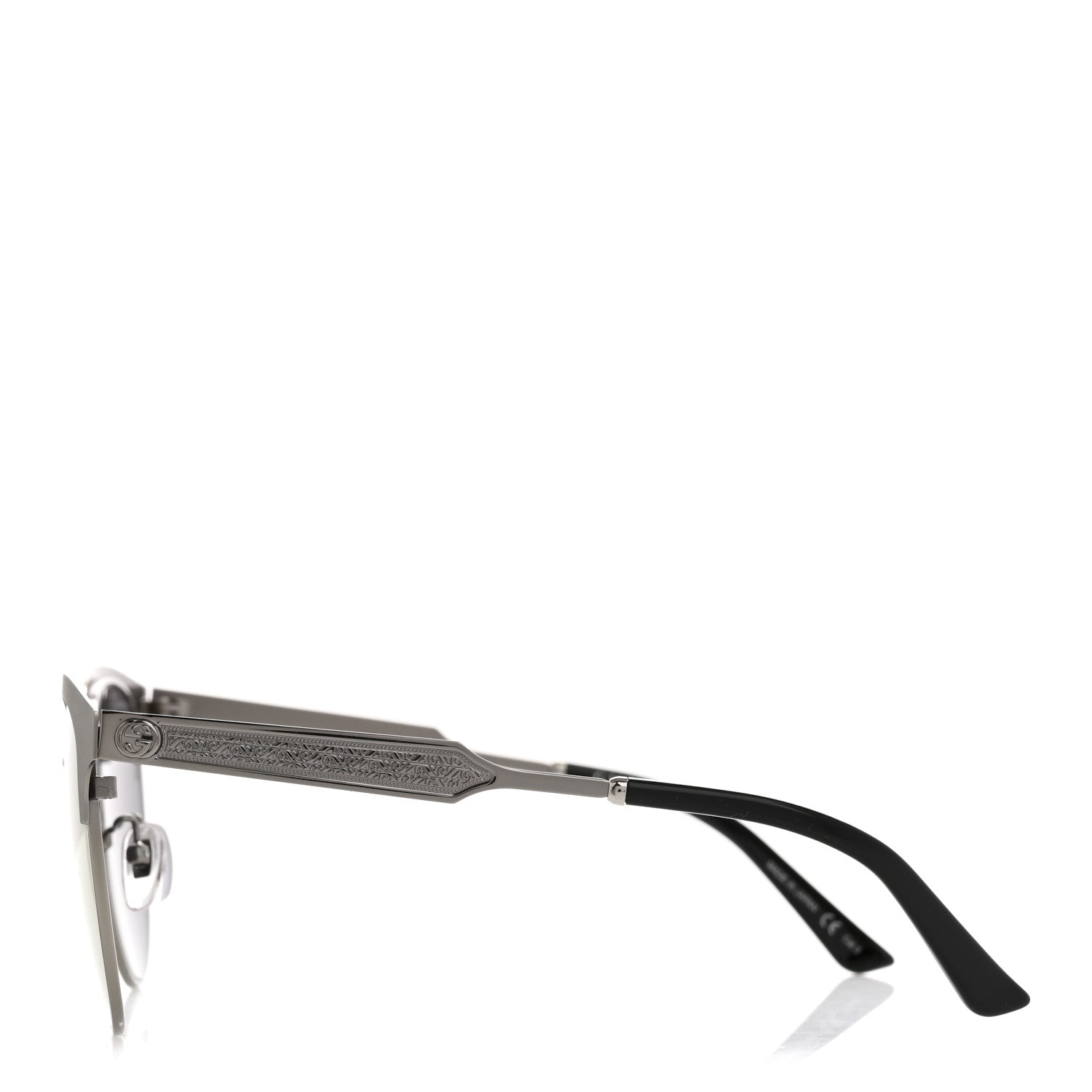 Round Metal GG0074SK Sunglasses Black Yellow