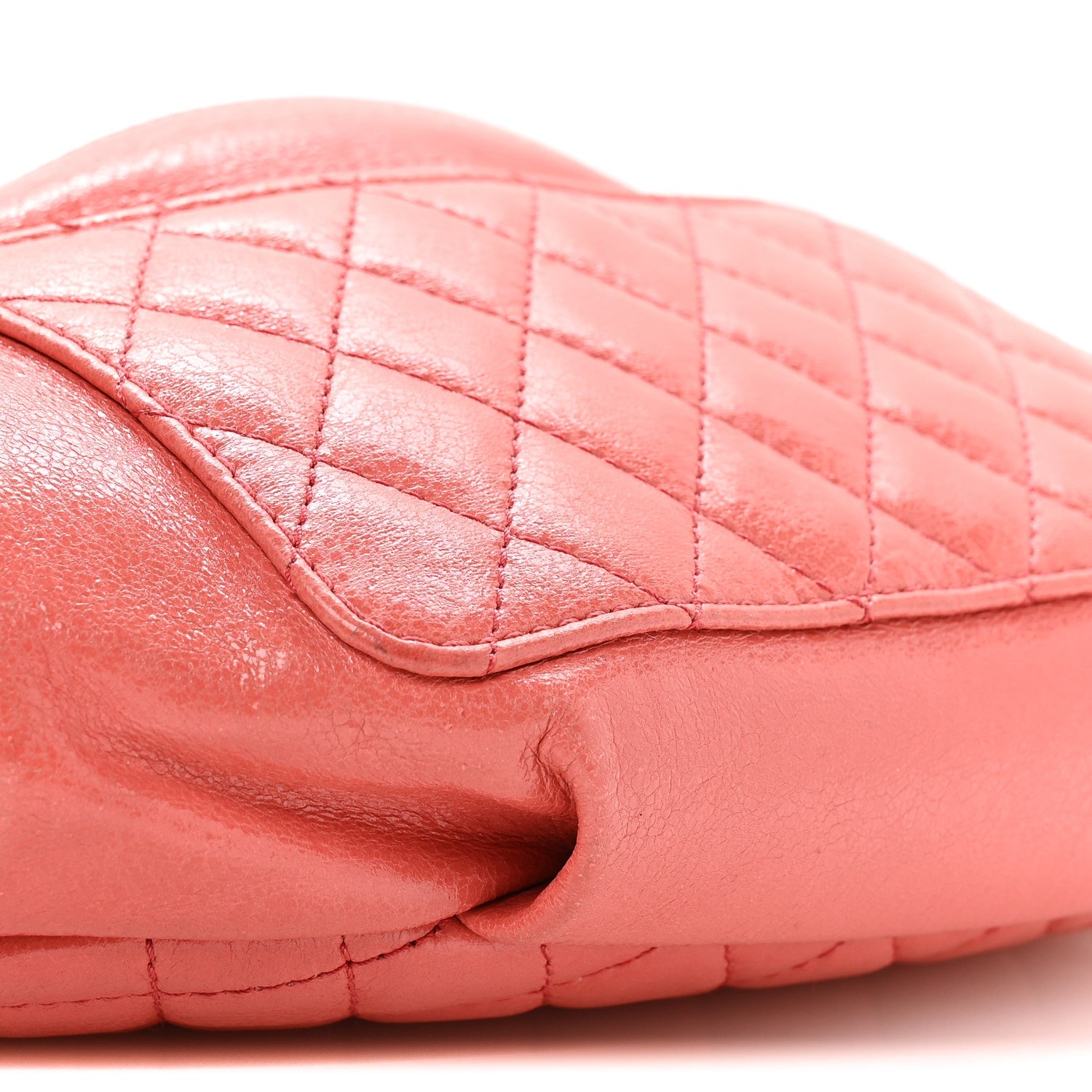 Lambskin Bi Quilted Waist Bag Fanny Pack Pink
