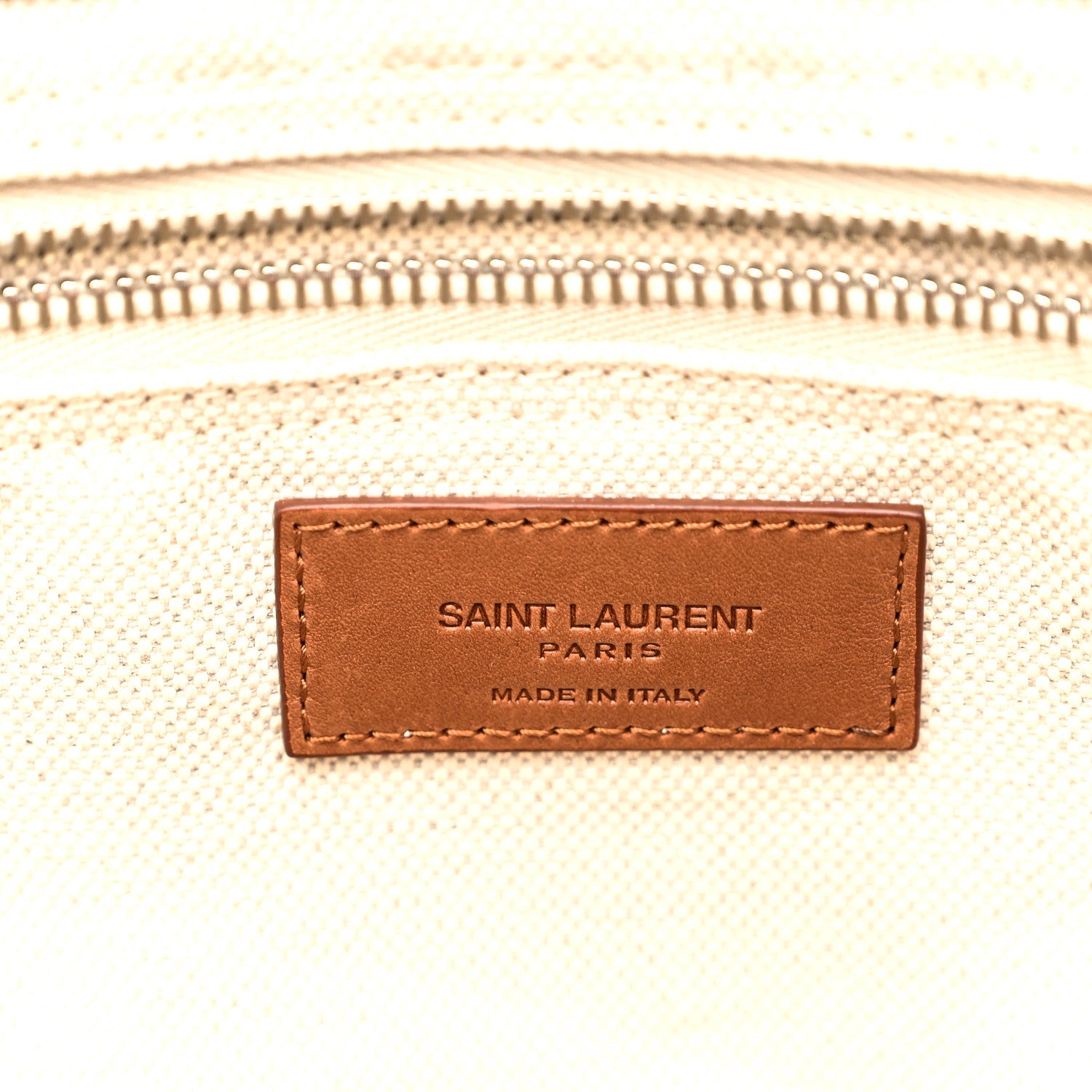 Linen Calfskin Rive Gauche Tote Greggio Brick