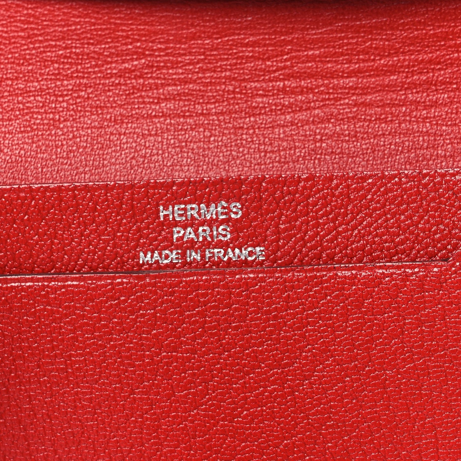 Chevre Mysore Bearn Card Holder Wallet Rouge Casaque