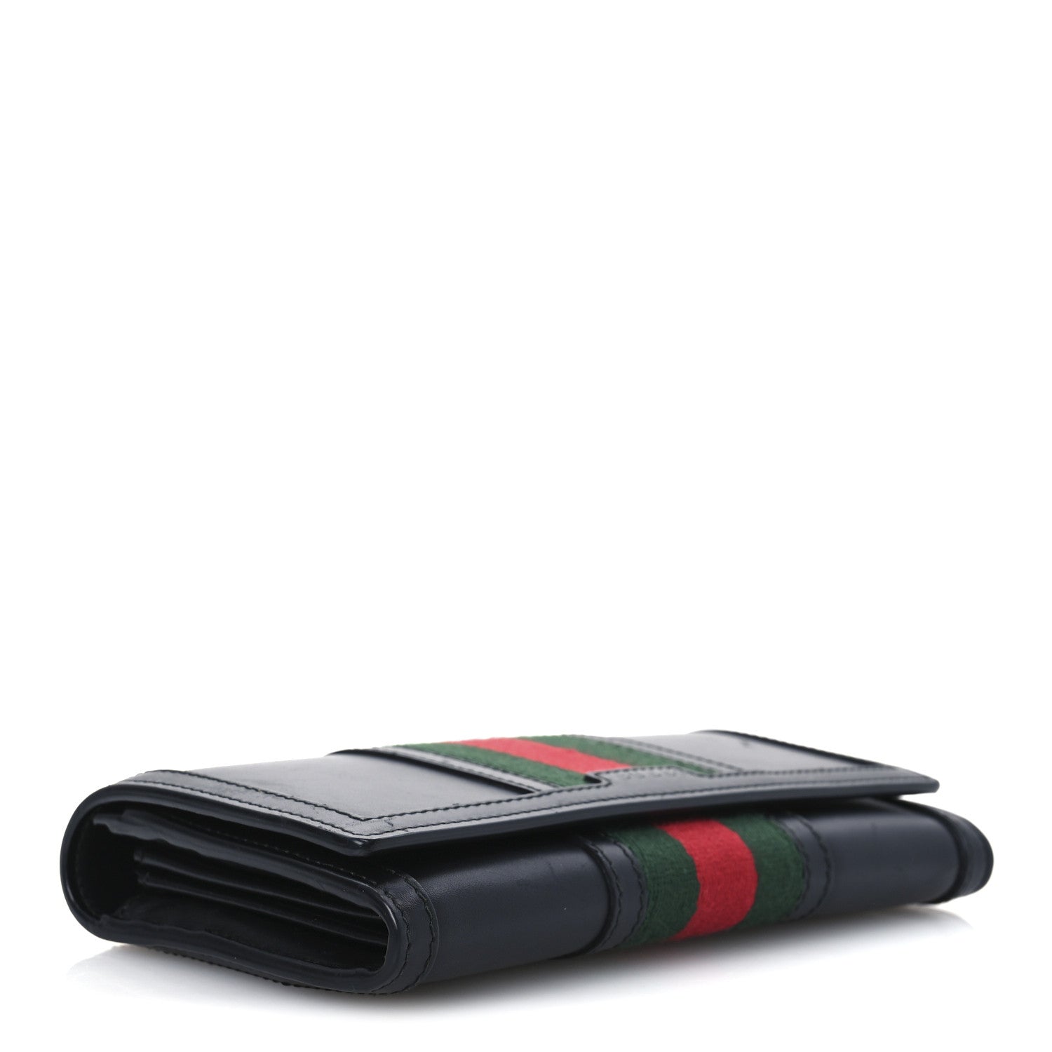 Calfskin Web Continental Wallet Black