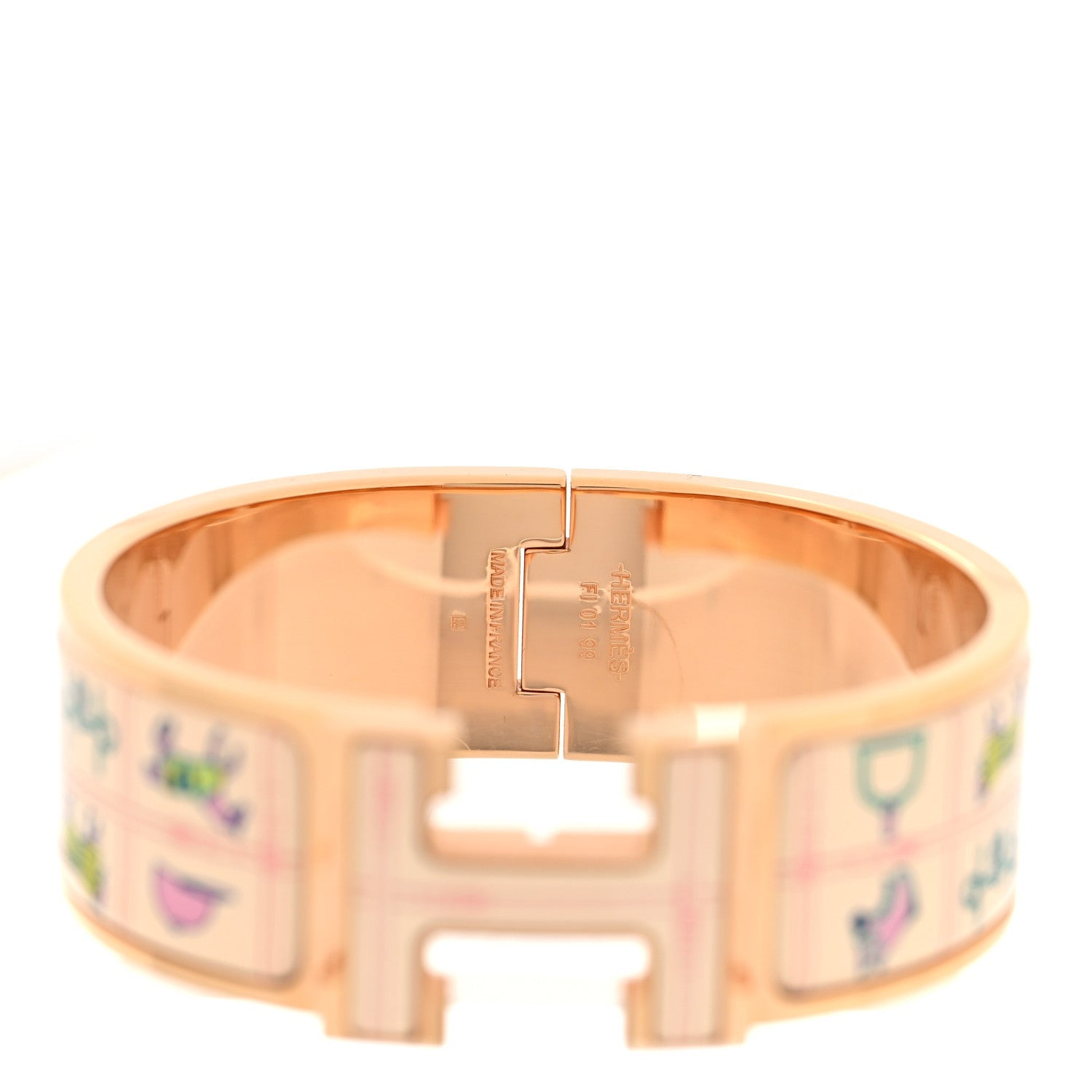 Enamel Couvertures et Tenues de Jour Wide Clic Clac H Bracelet PM Pannacotta