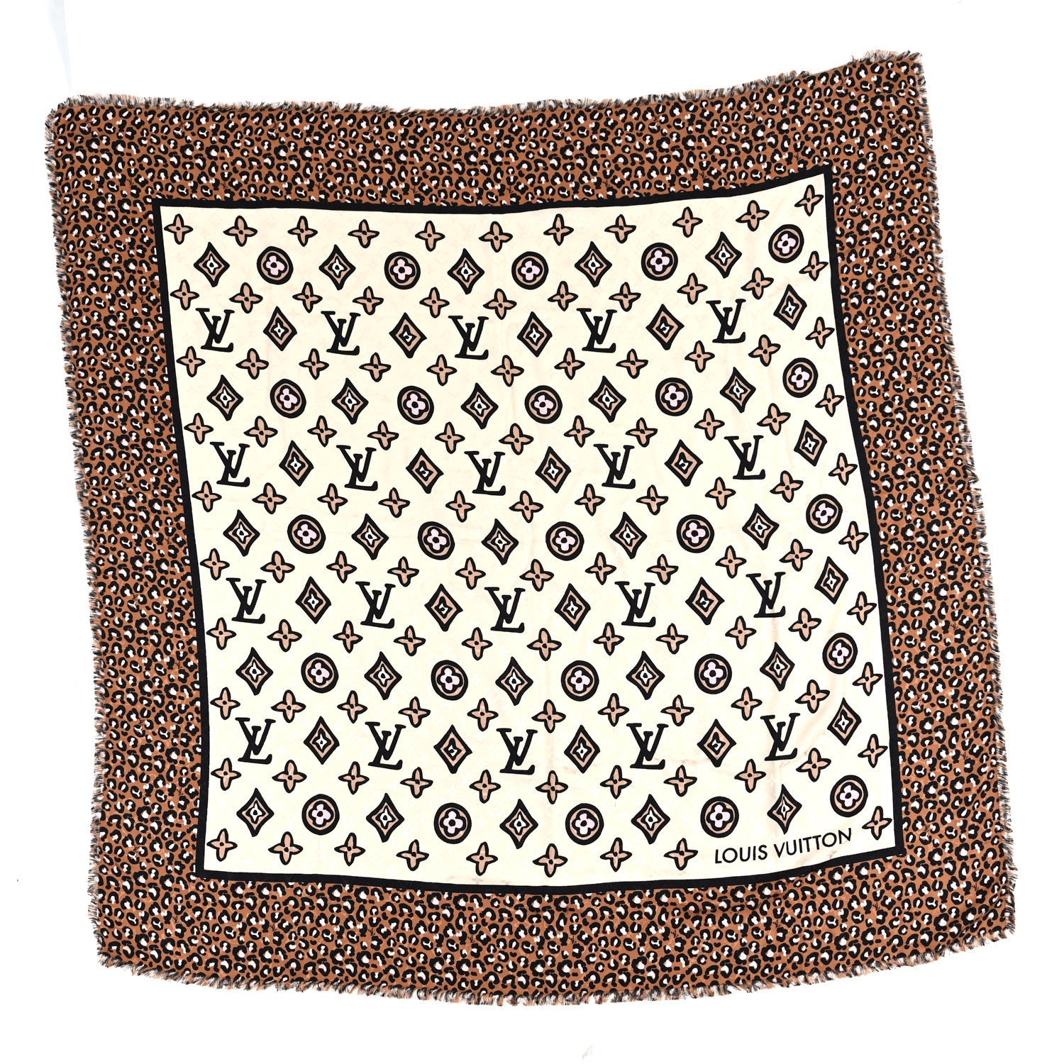 Silk Wool Wild At Heart Shawl Caramel Creme Black