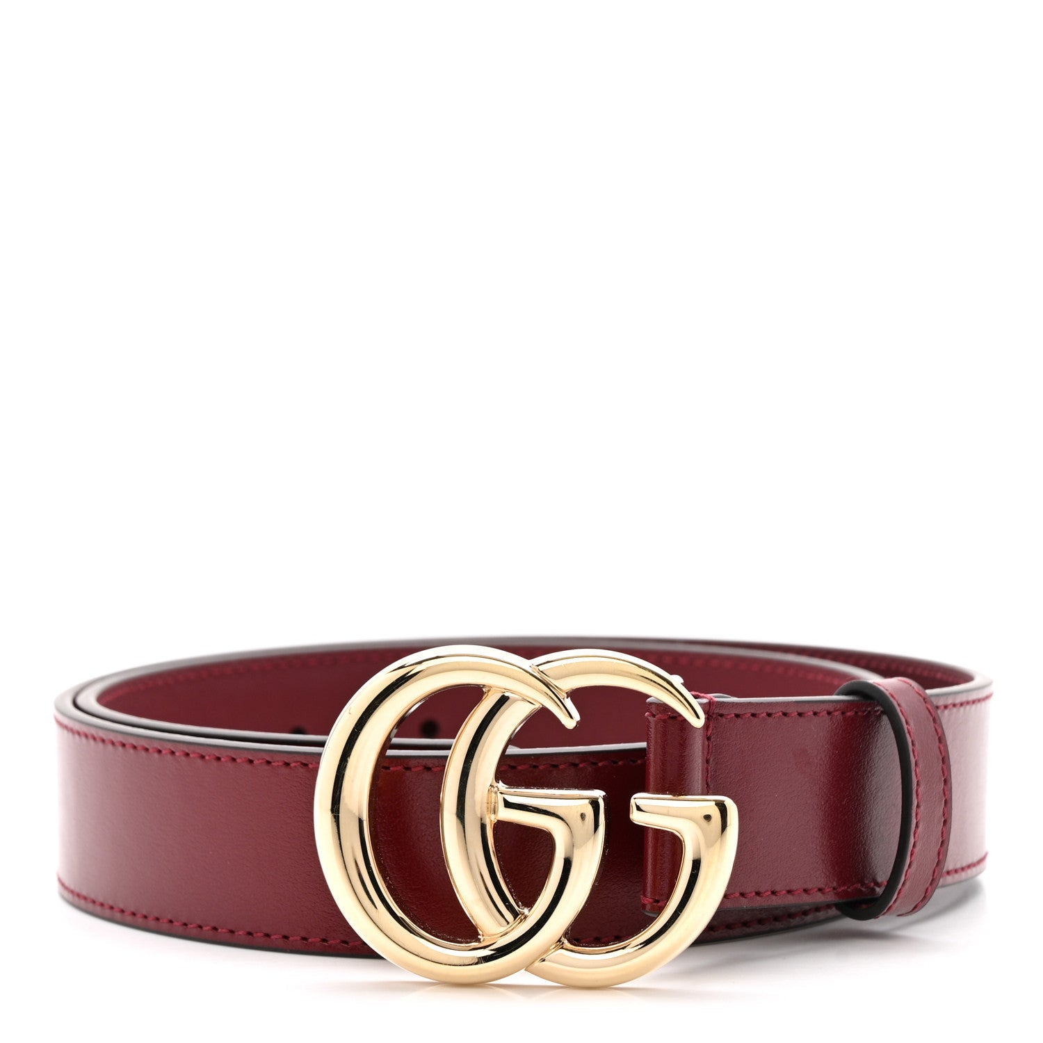 Plutone Calfskin Double G 30mm Belt 75 30 Rosso Ancora