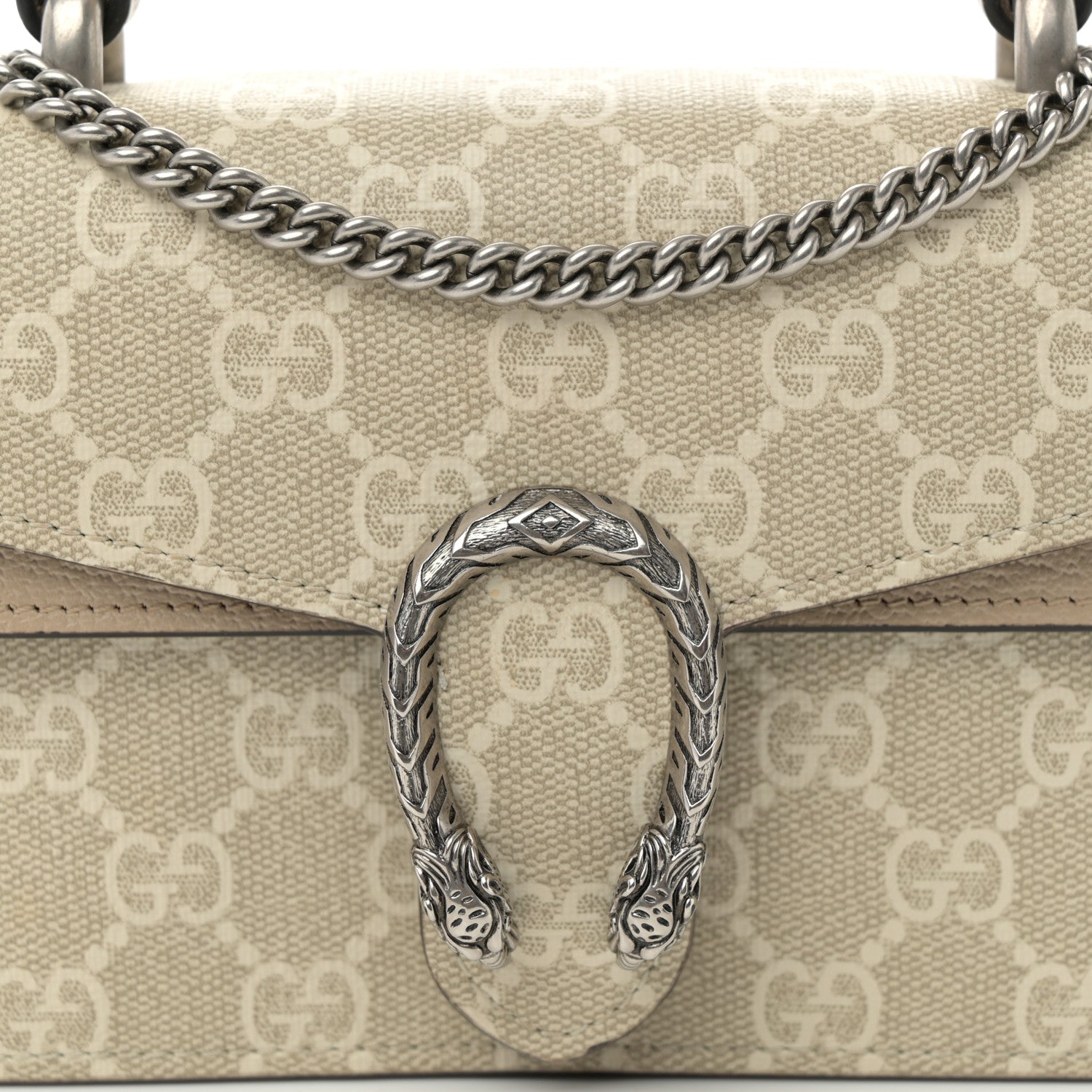 GG Supreme Monogram Mini Dionysus Top Handle Bag Beige Mystic White Oatmeal