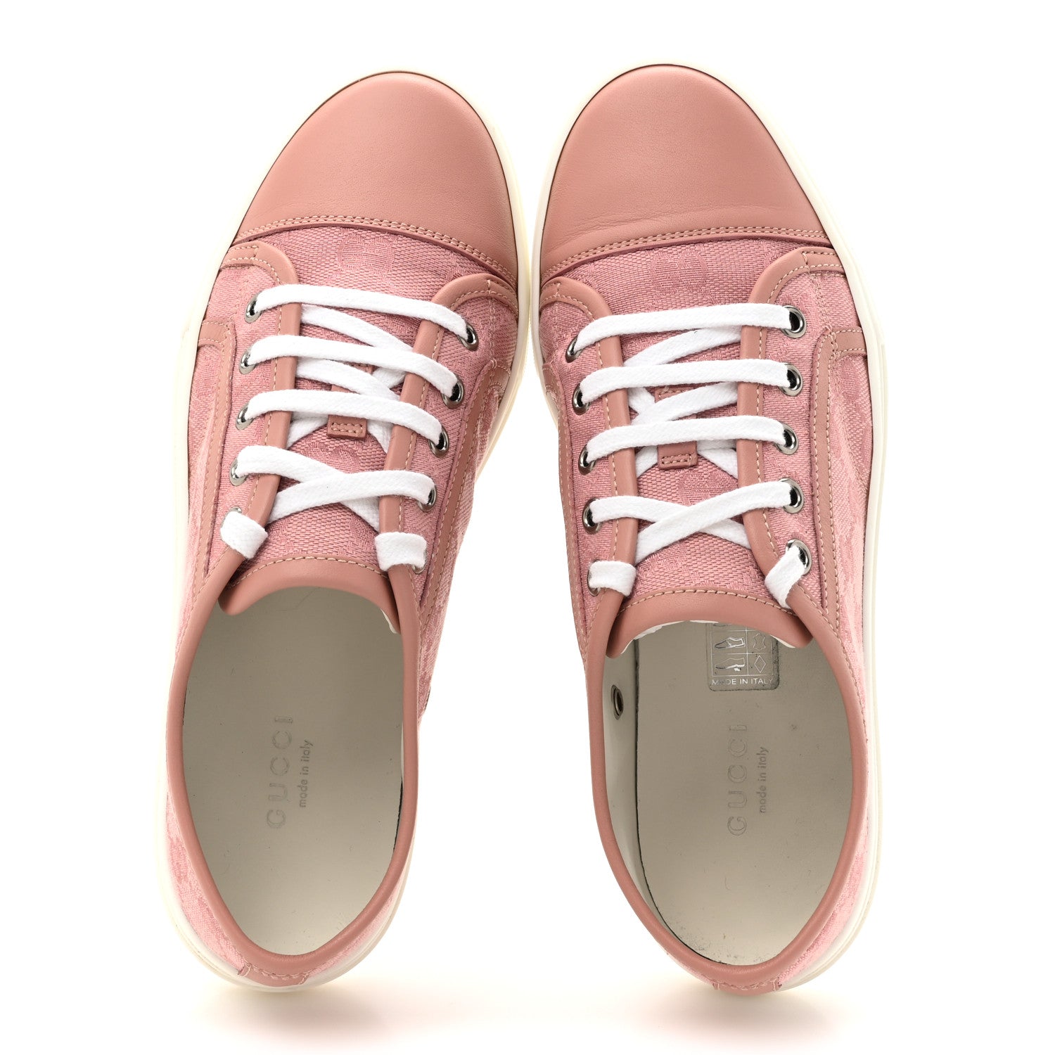 GG Monogram Calfskin Womens Low Top Sneakers 36.5 Pink Soft Pink