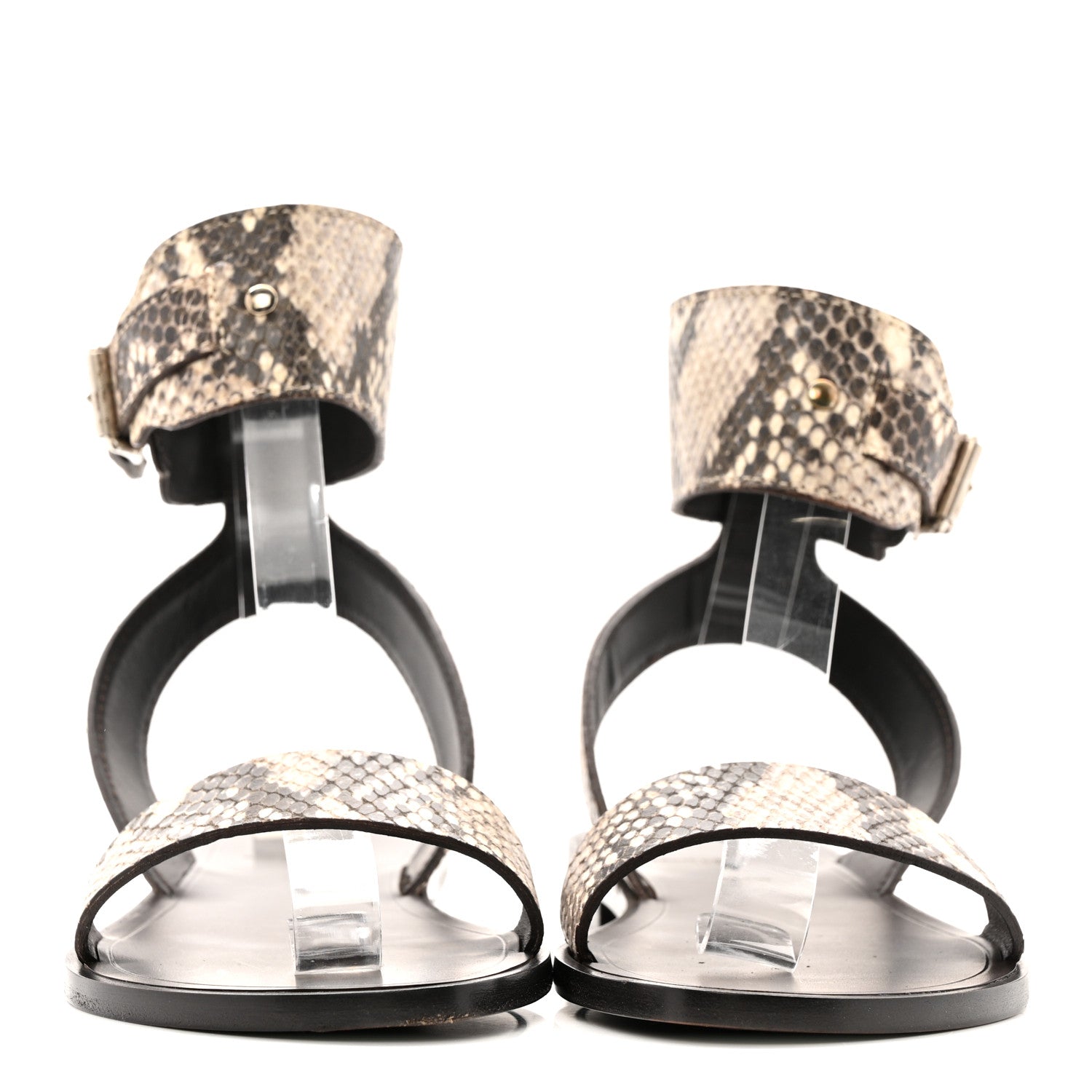 Snakeskin Ankle Strap Sandals 36.5 Roccia