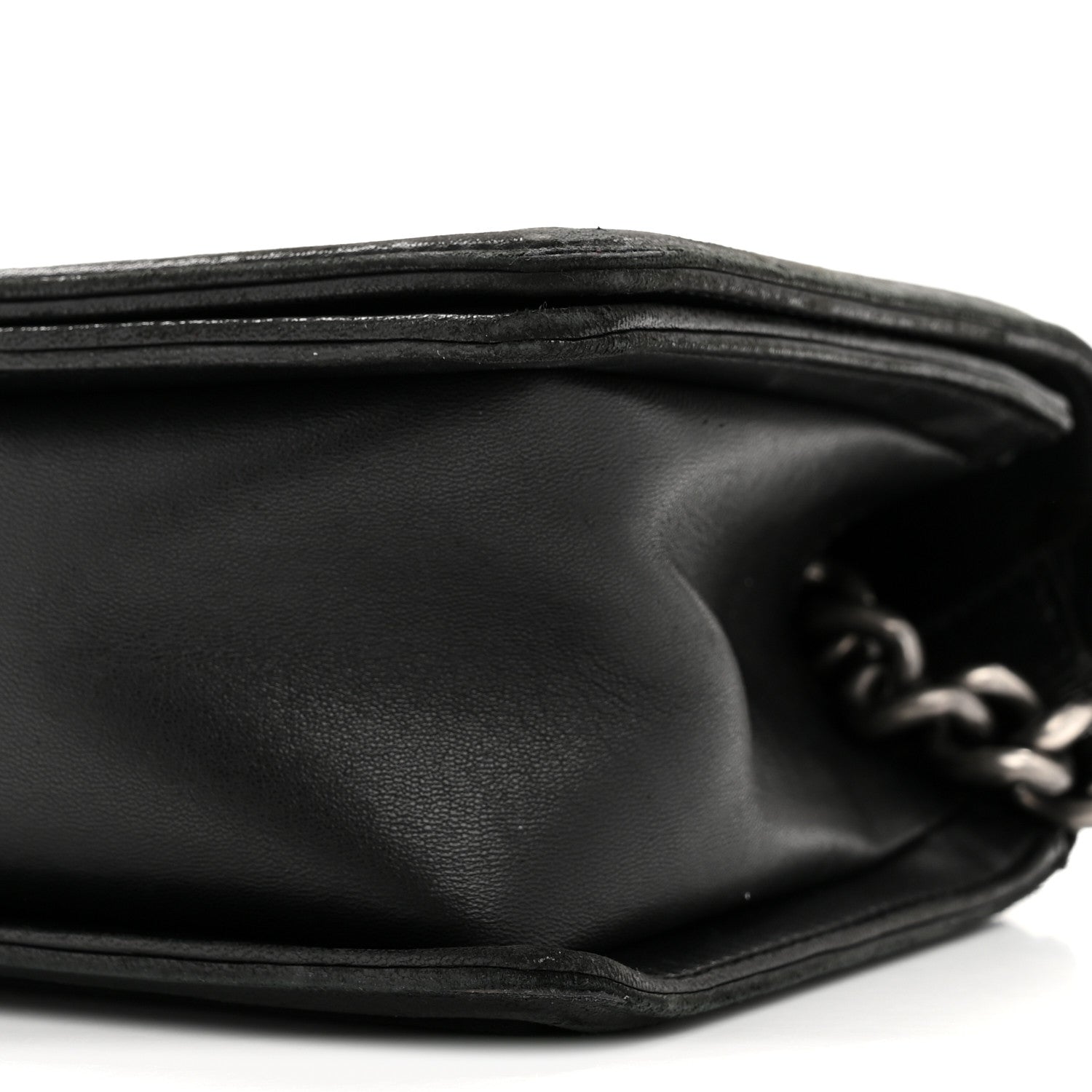 Lambskin Quilted Medium Boy Flap Black