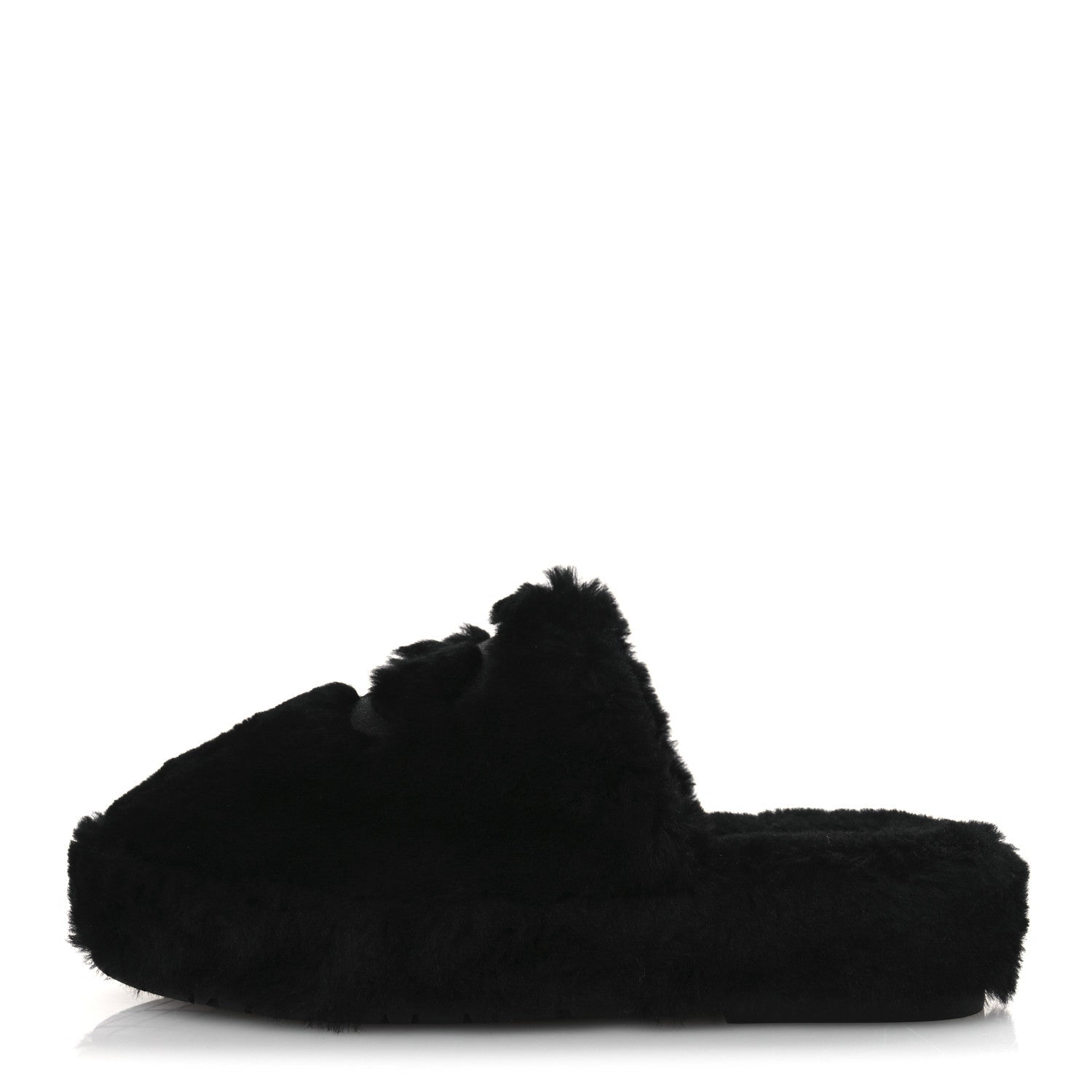 Shearling CC Flat Mules 40 Black
