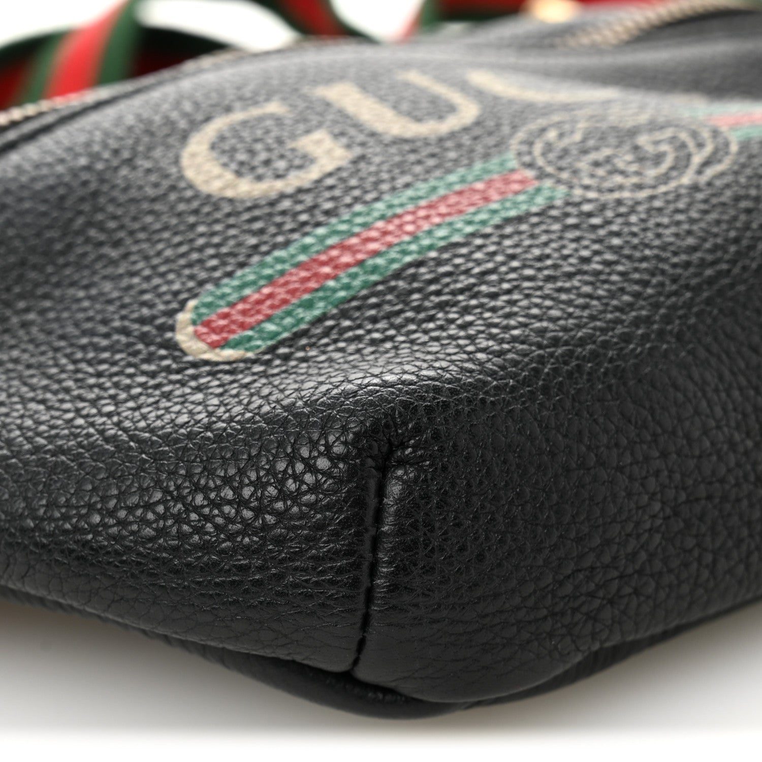 Grained Calfskin Small Logo Belt Bag Black