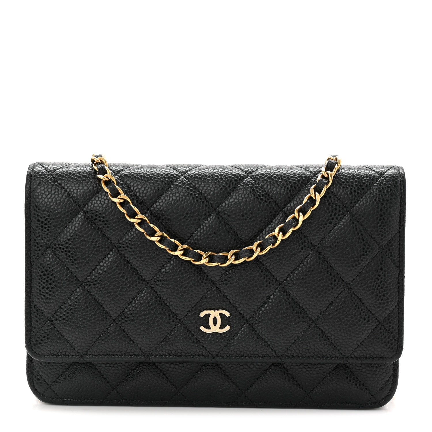 Caviar Quilted Wallet On Chain WOC Black