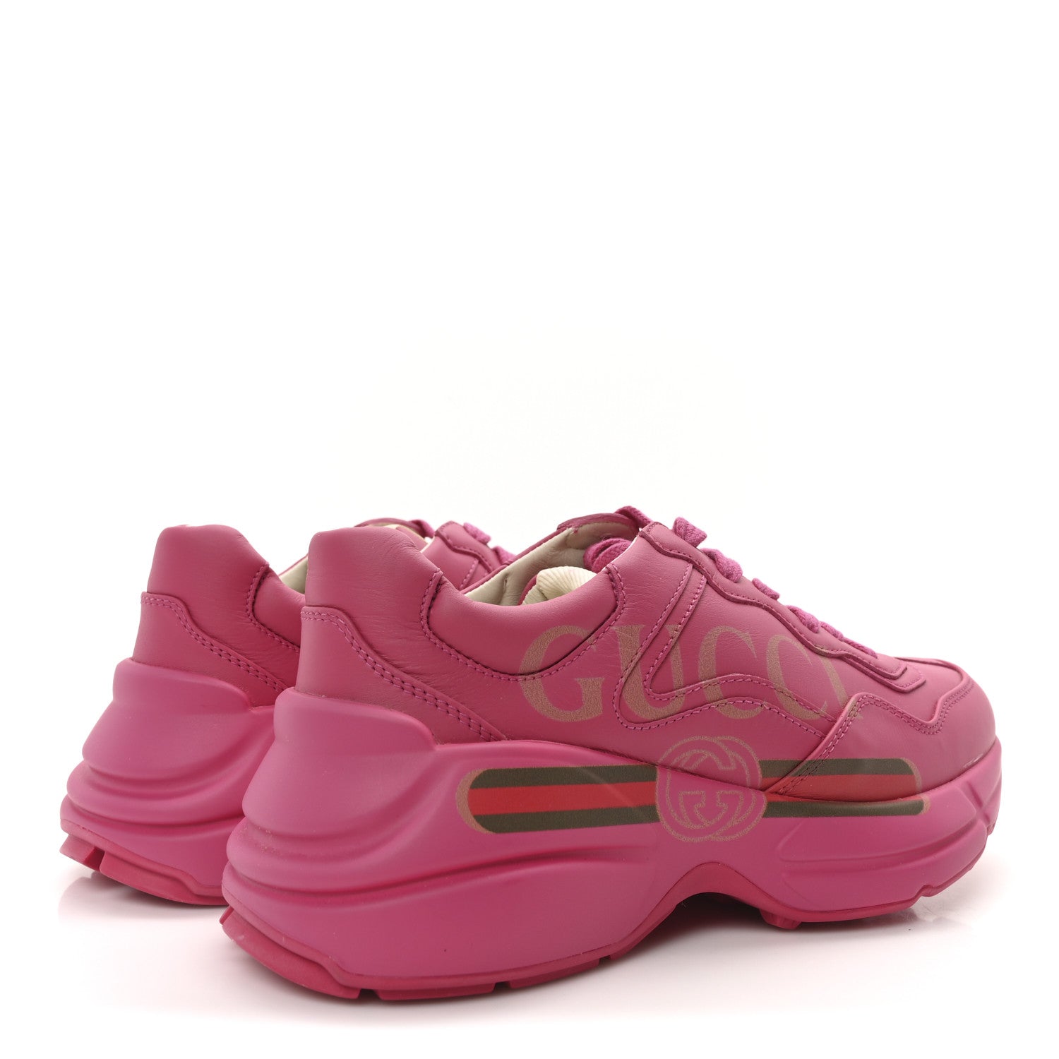 Calfskin Logo Womens Rhyton Sneakers 35.5 Box Pink