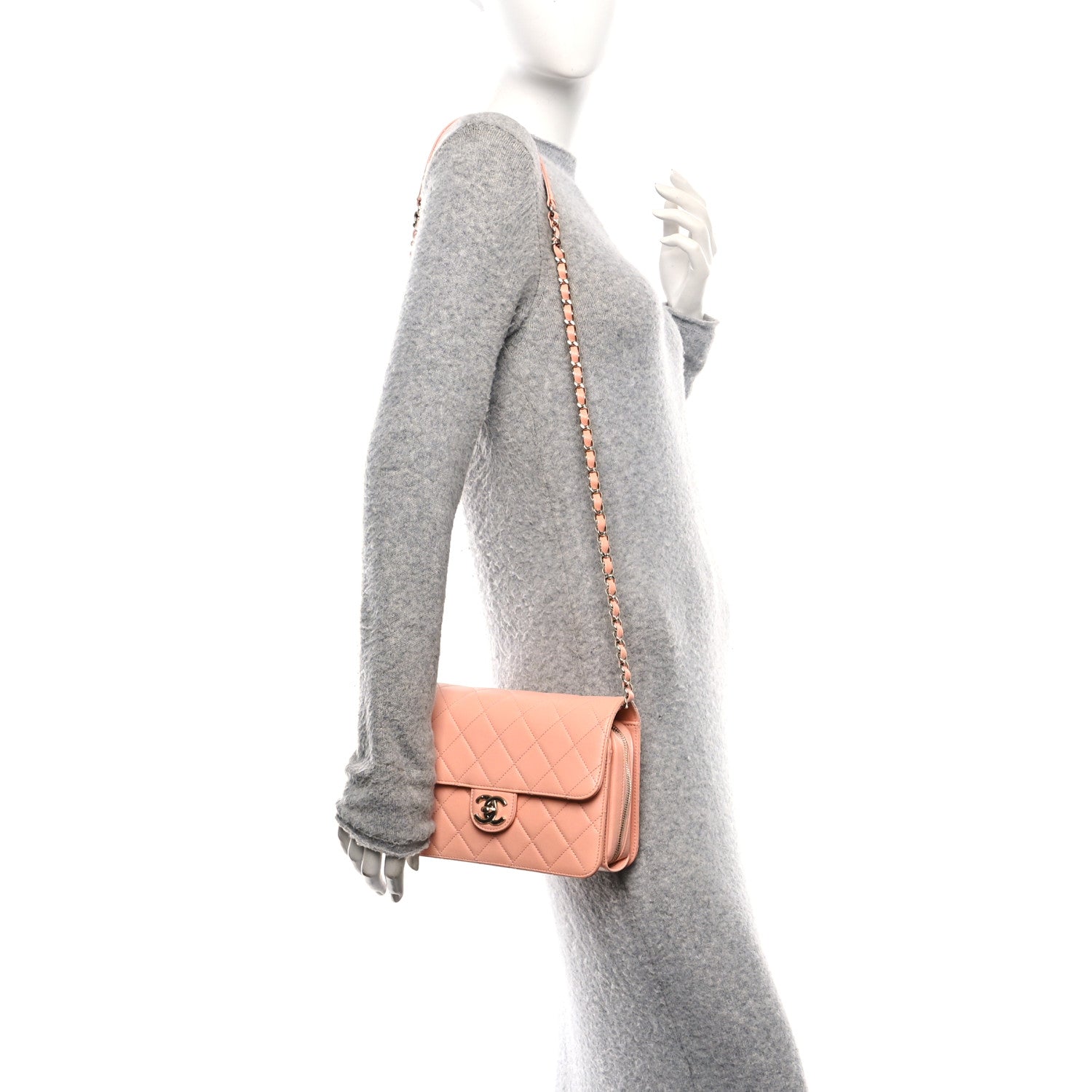 Caviar Quilted Large Like A Wallet Flap Coral