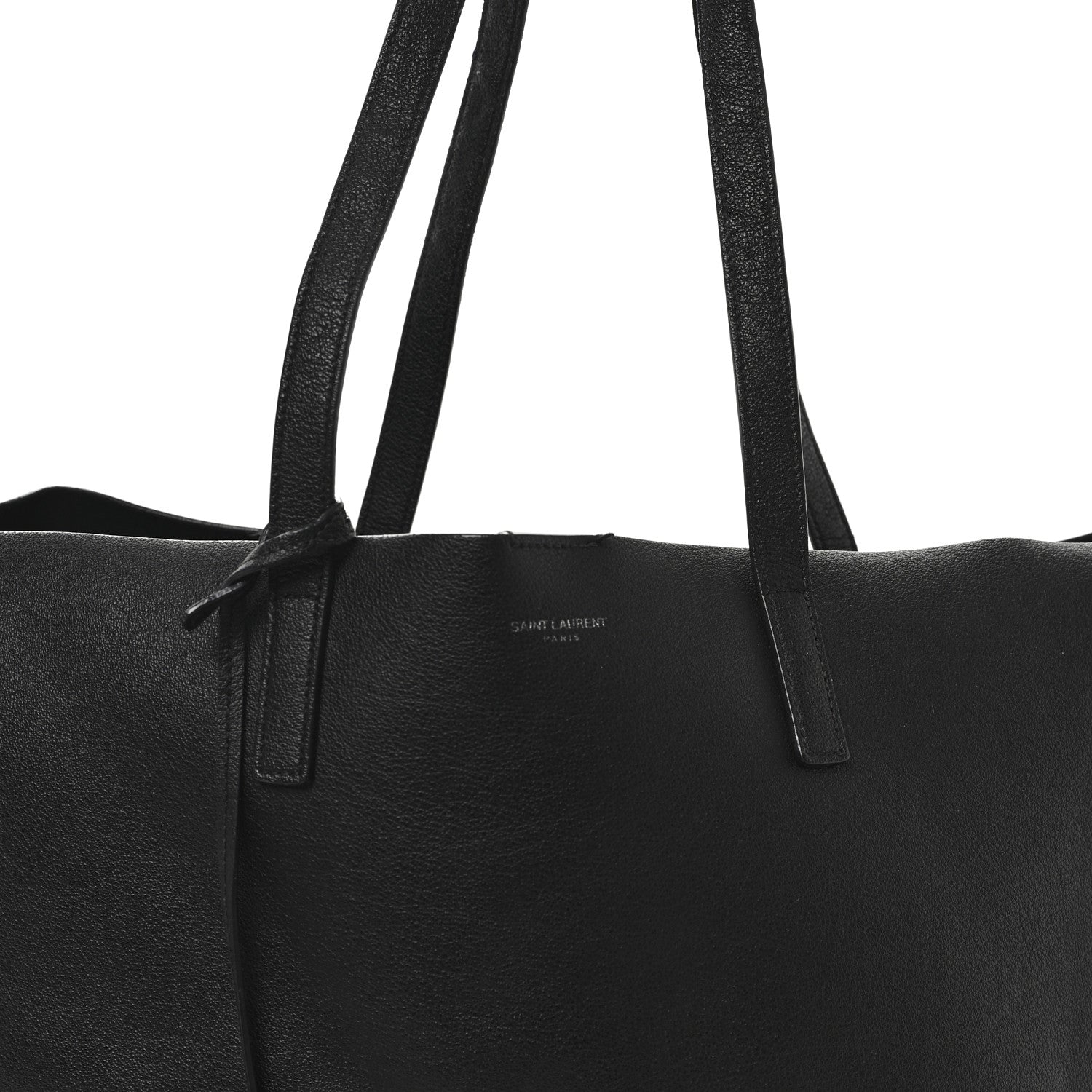 Calfskin Large Fringe Shopping Tote Black