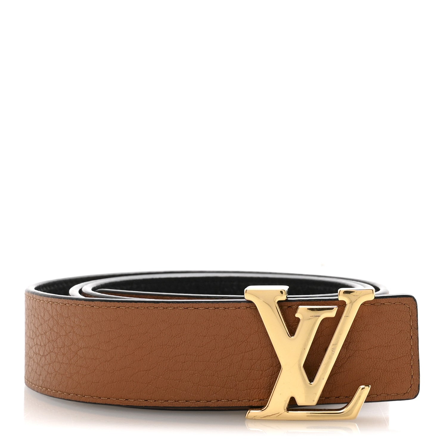 Taurillon Calfskin 30mm LV Initiales Reversible Belt 85 34 Black