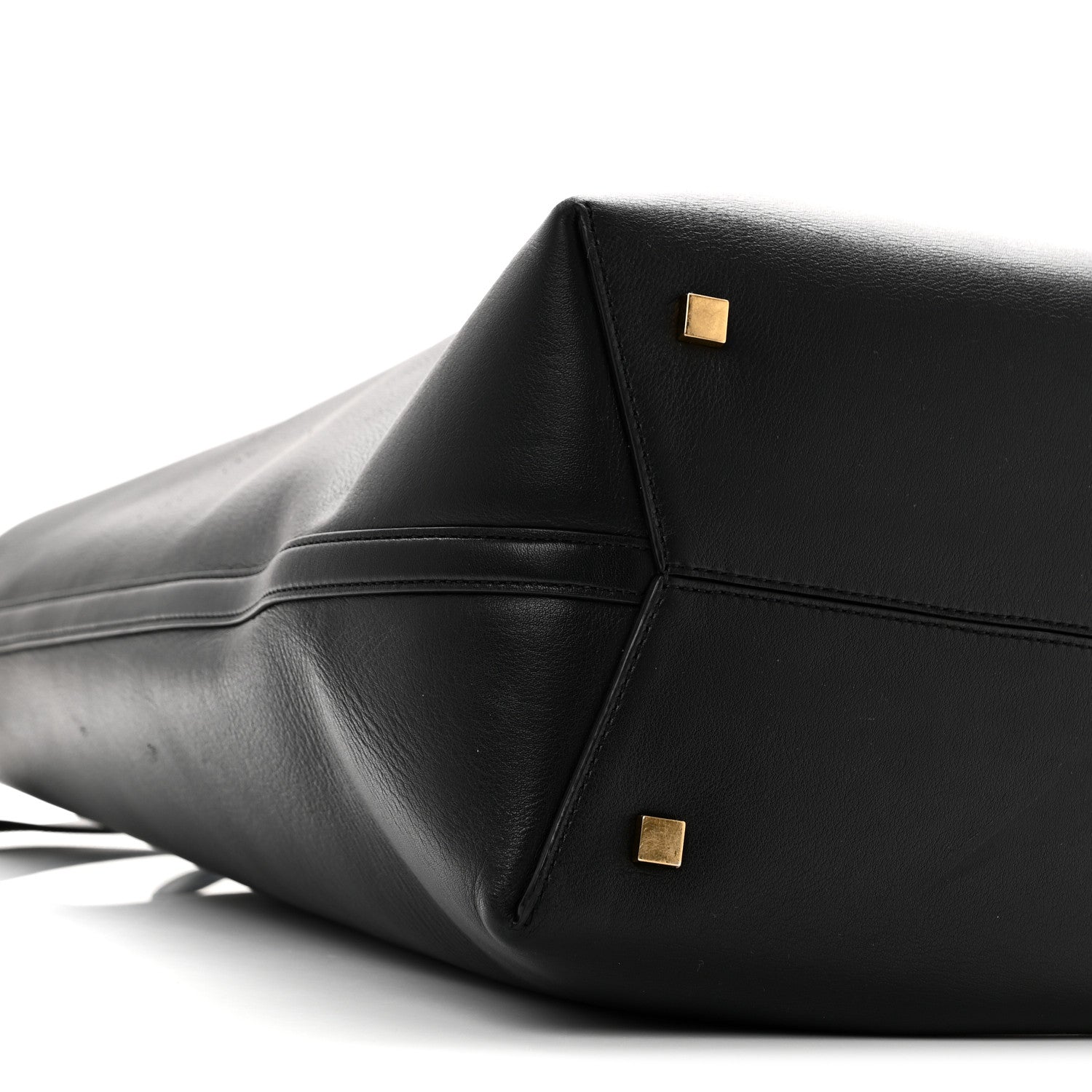Shiny Calfskin Le 37 Long Bucket Bag Black