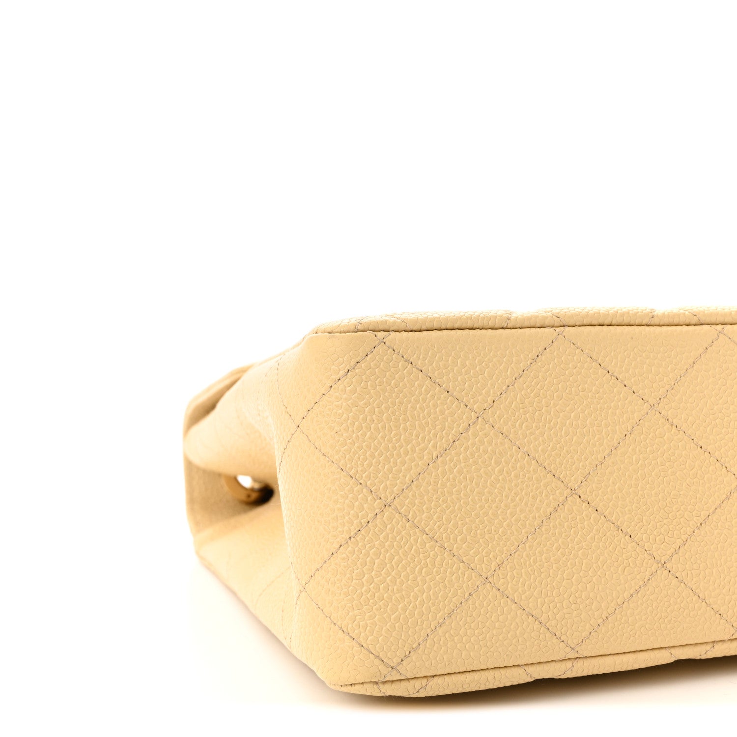 Caviar Quilted Jumbo Single Flap Beige