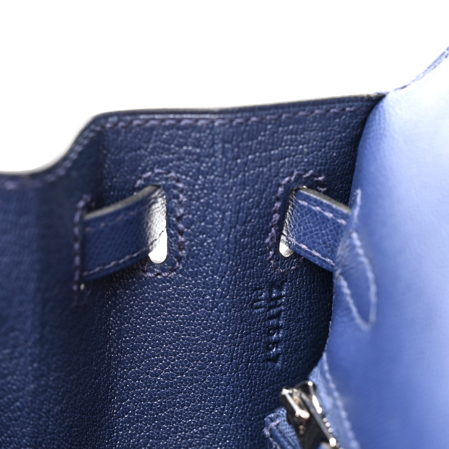 Madame Calfskin Kelly Sellier 25 Bleu Encre