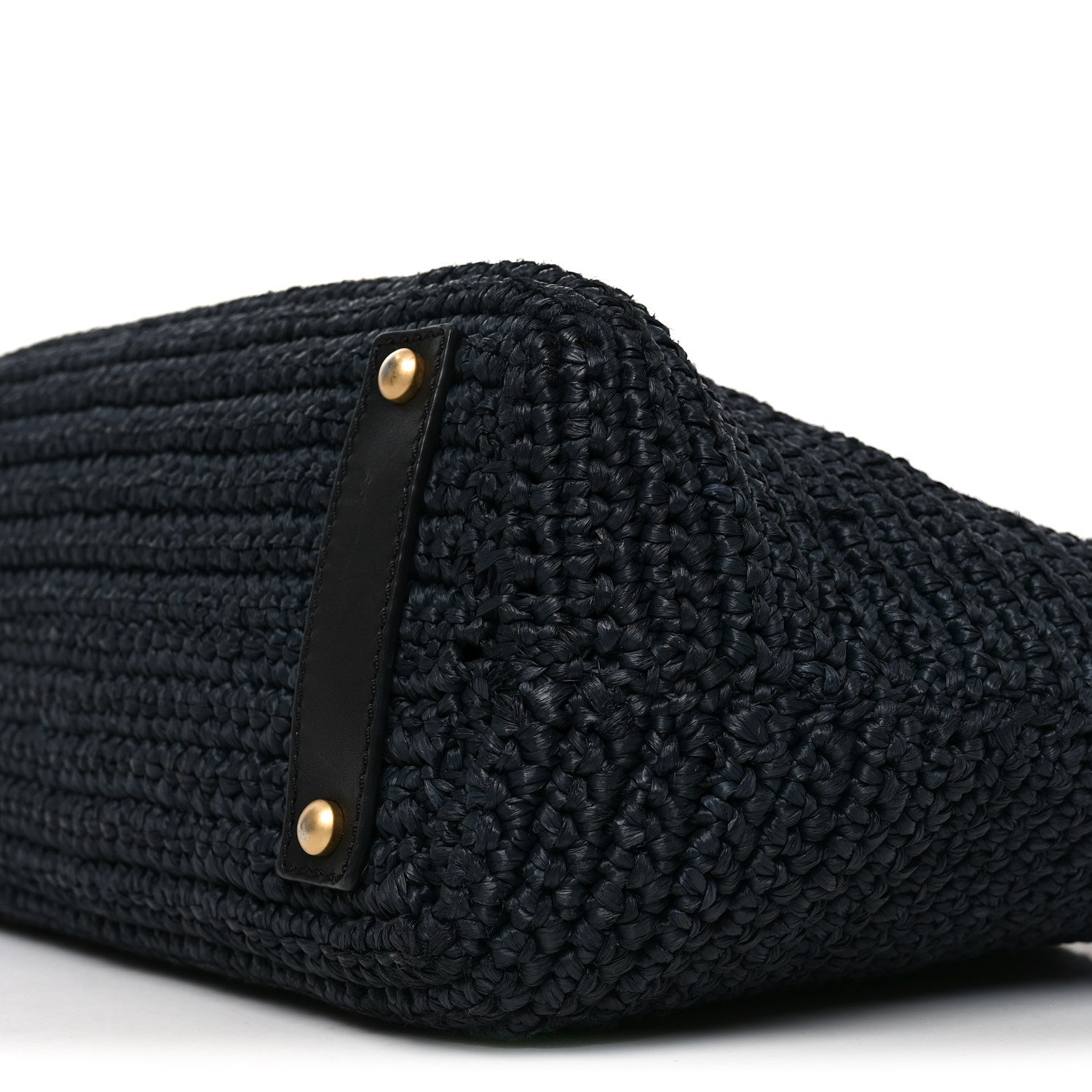 Straw Raffia Tote Black