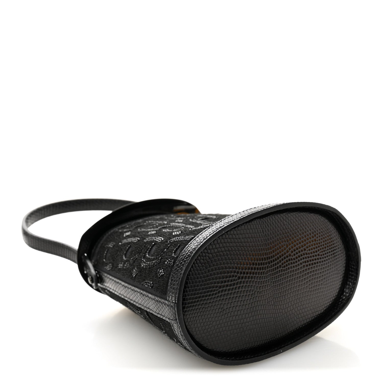 Lizard Embroidered Stromboli Black