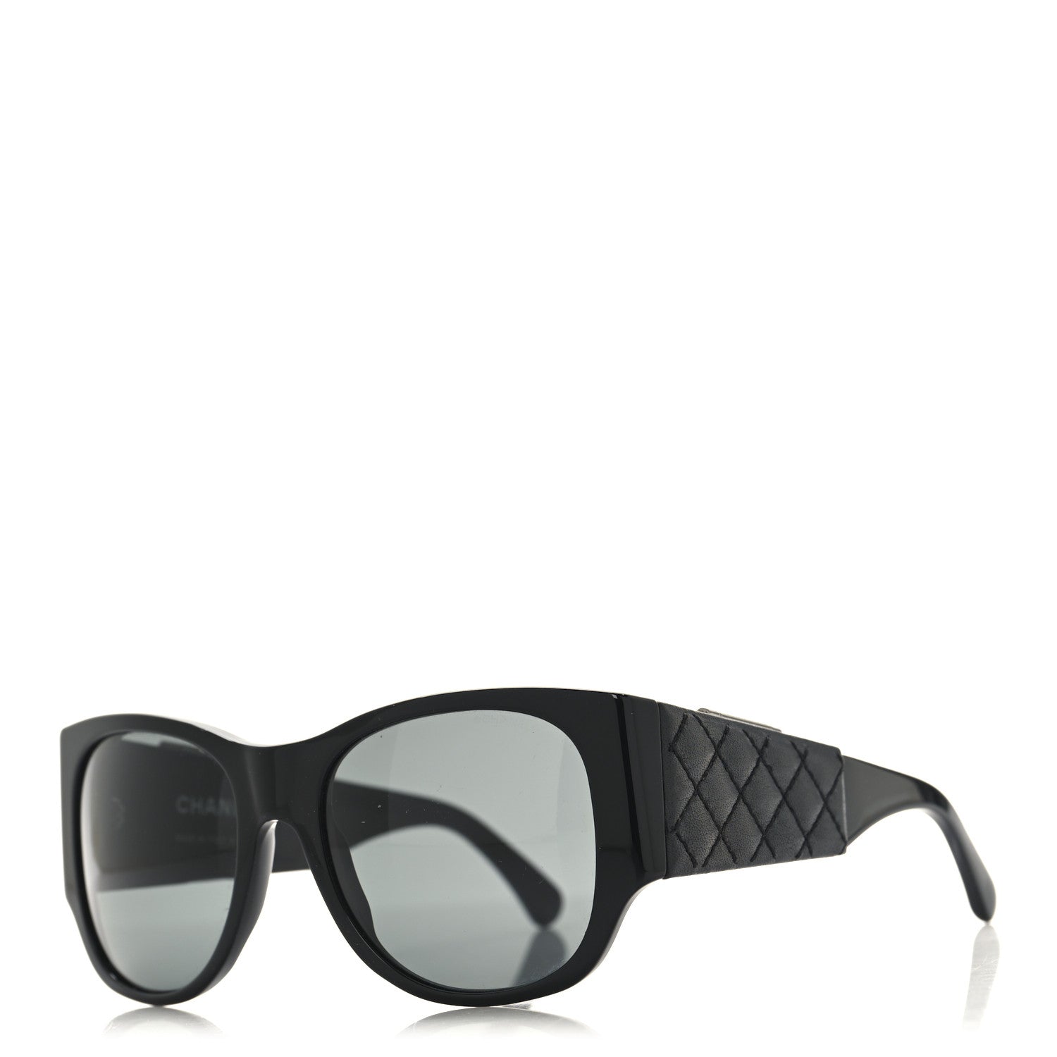 Lambskin Quilted CC Mirror Sunglasses 5202-Q Black