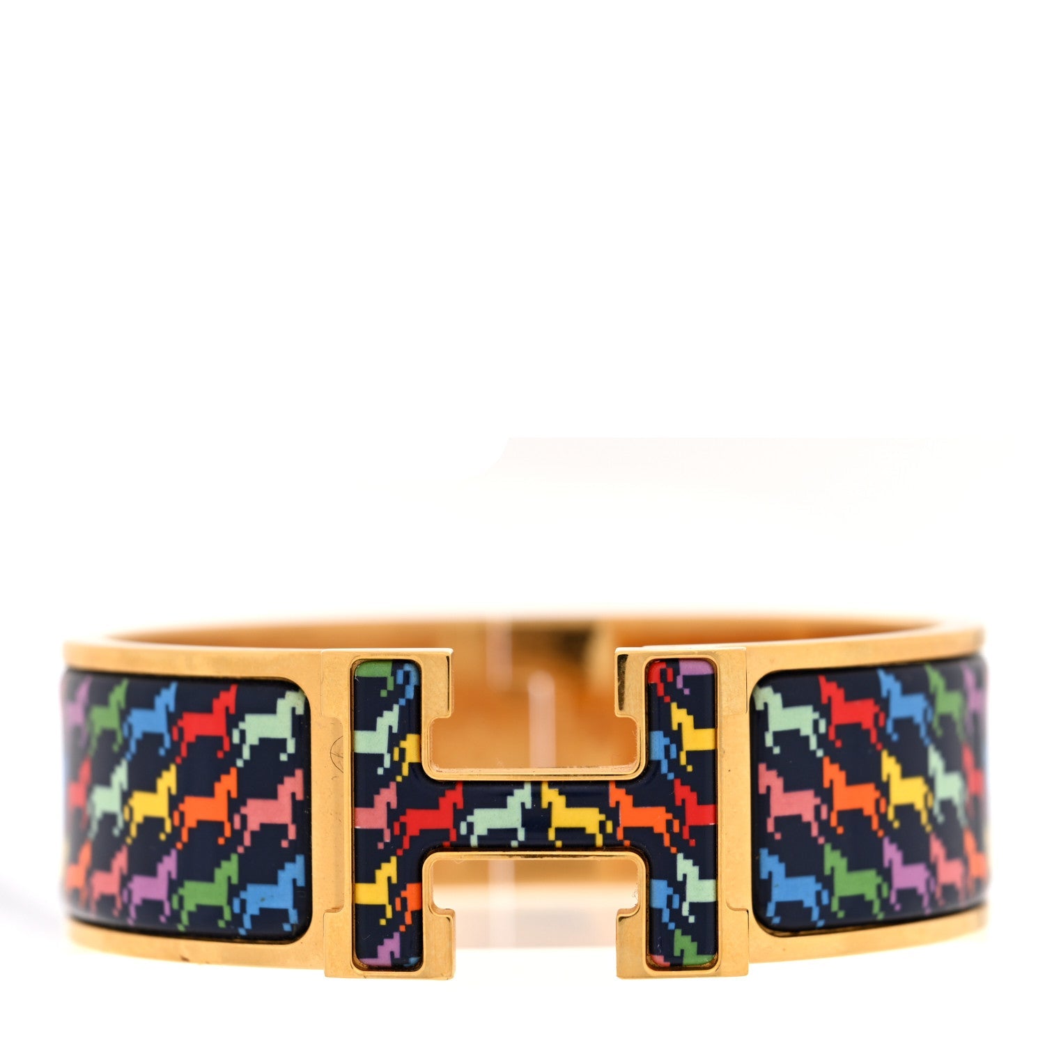 Enamel Cheval Pixel Narrow Clic Clac H Bracelet PM Indigo Multicolor