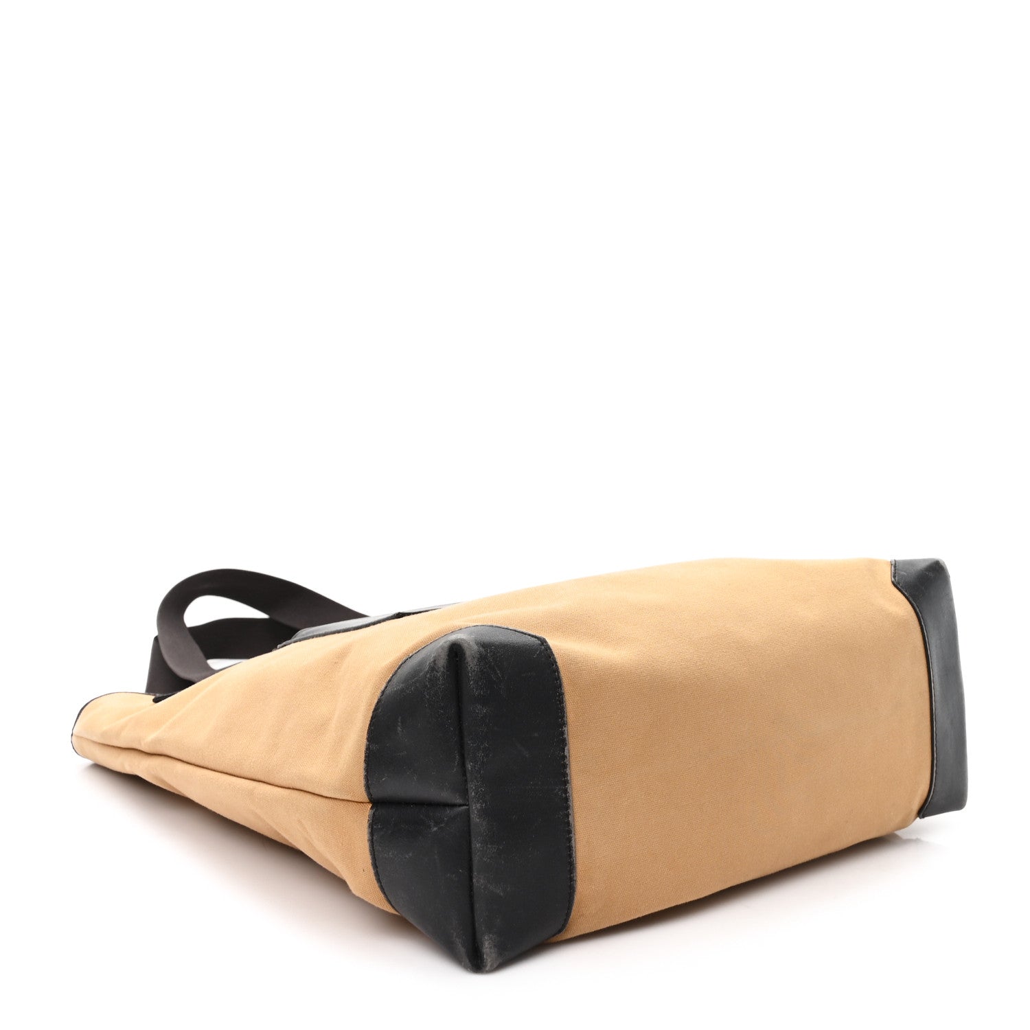 Canvas Calfskin Monogram Tall Tote Beige