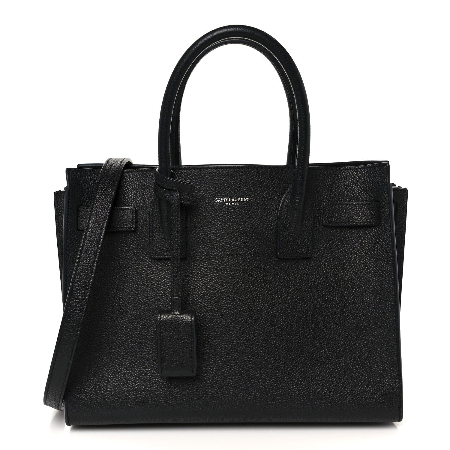 Grained Calfskin Baby Sac De Jour Black