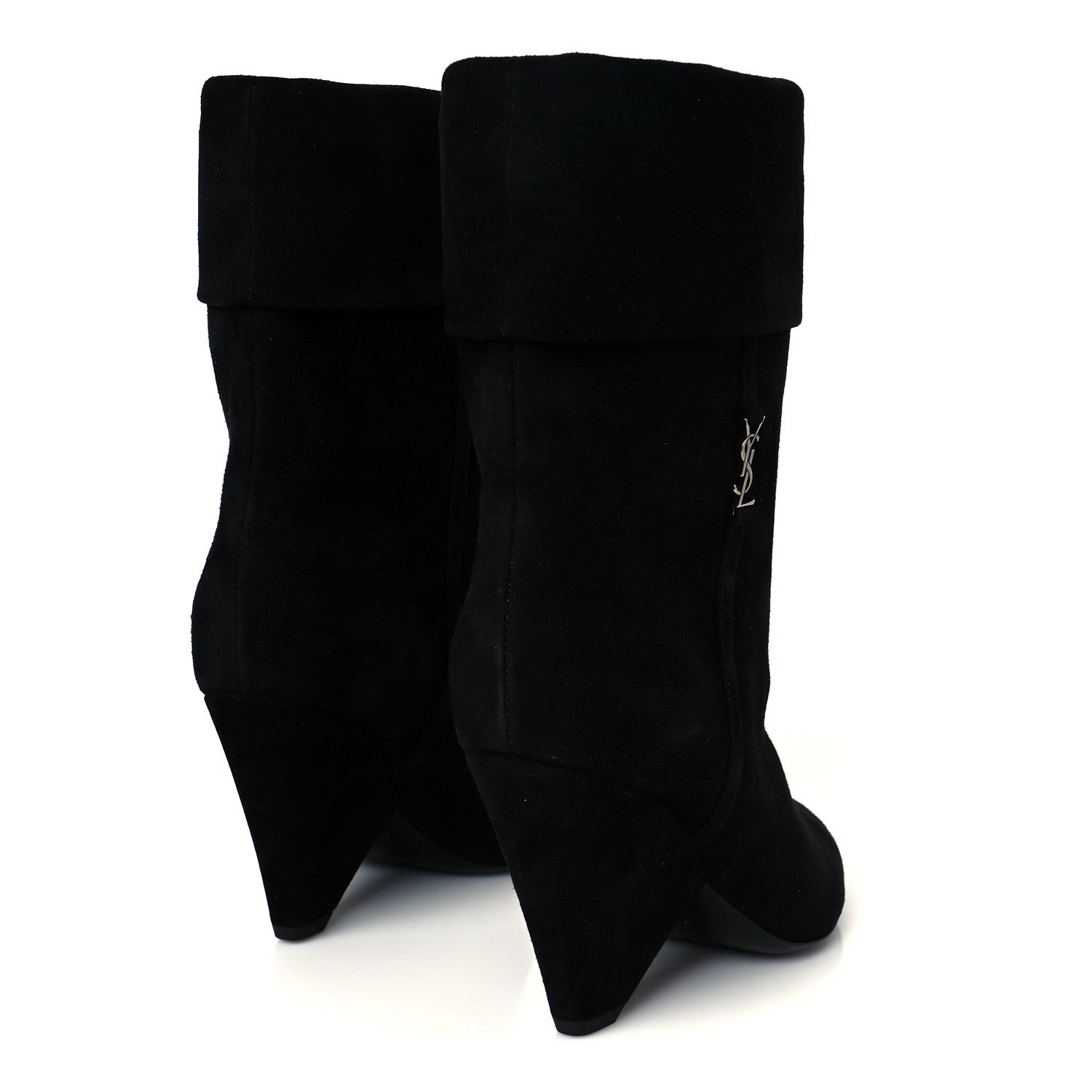 Kid Scamosciato Niki 85 Wedge Booties 36 Black