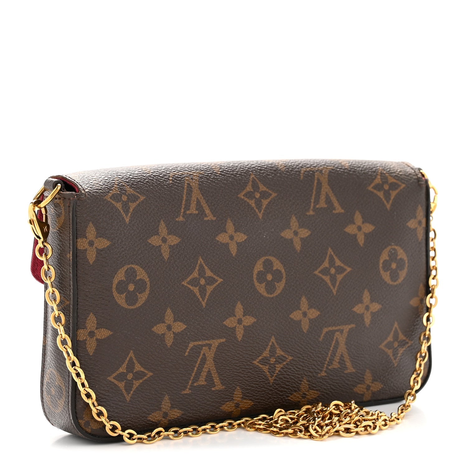 Monogram Pochette Felicie Chain Wallet Fuchsia