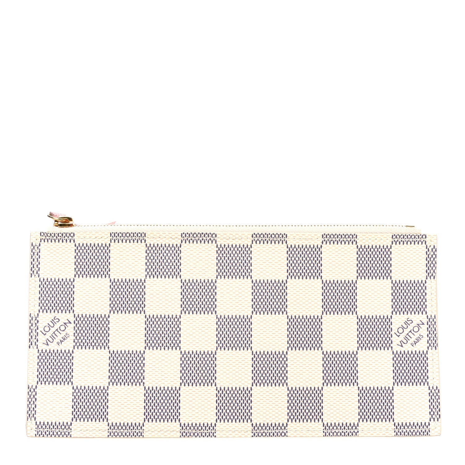 Damier Azur Felicie Chain Wallet Zippered Insert Rose Ballerine