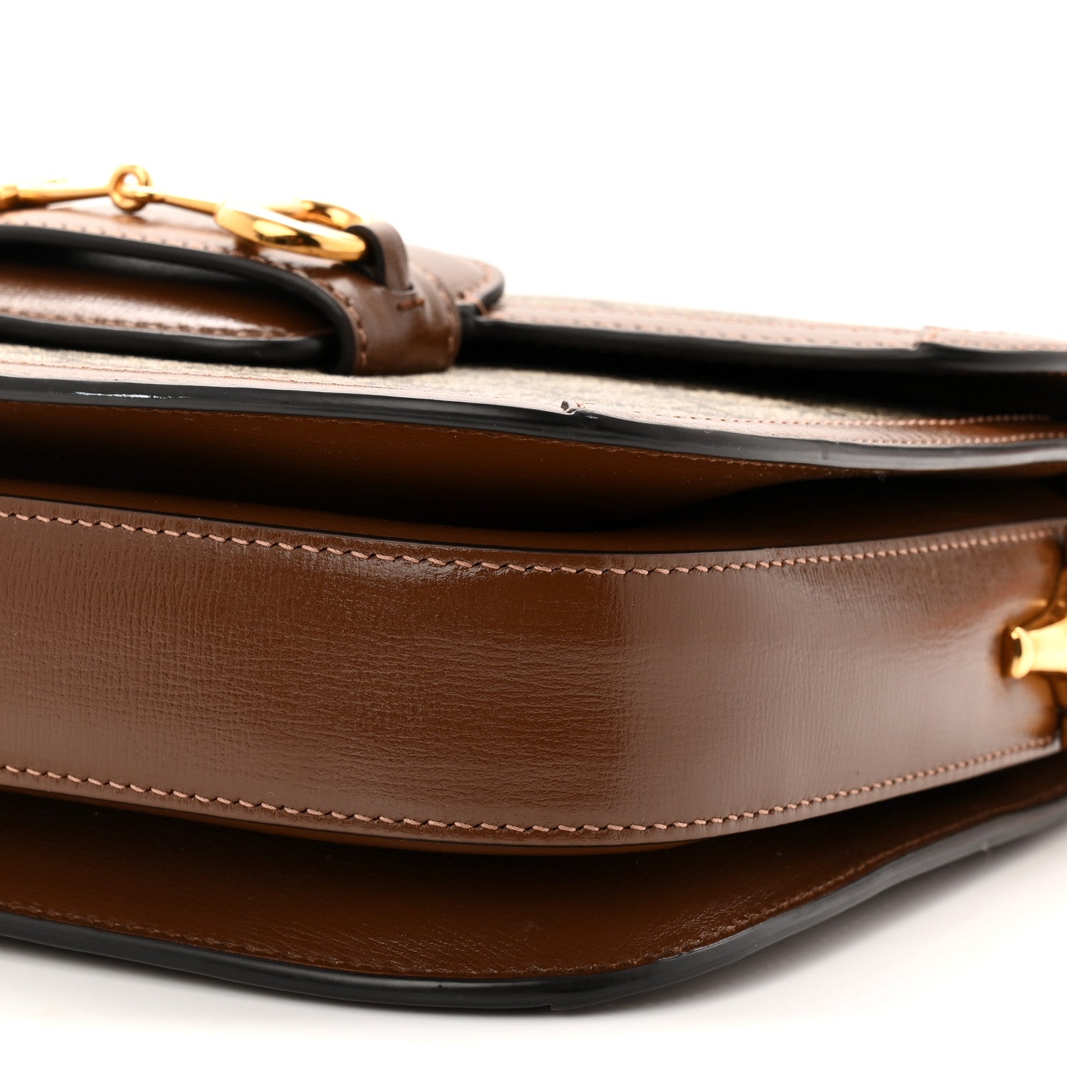 GG Supreme Monogram Horsebit 1955 Shoulder Bag Beige Brown Sugar