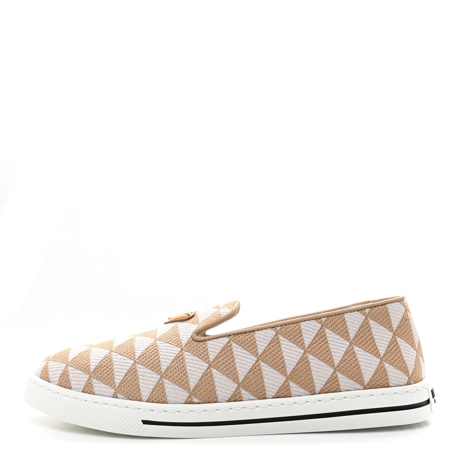 Jacquard Trianglolo Symbole Embroidered Metal Triangle Logo Slip On Sneakers 38 Corda Talco
